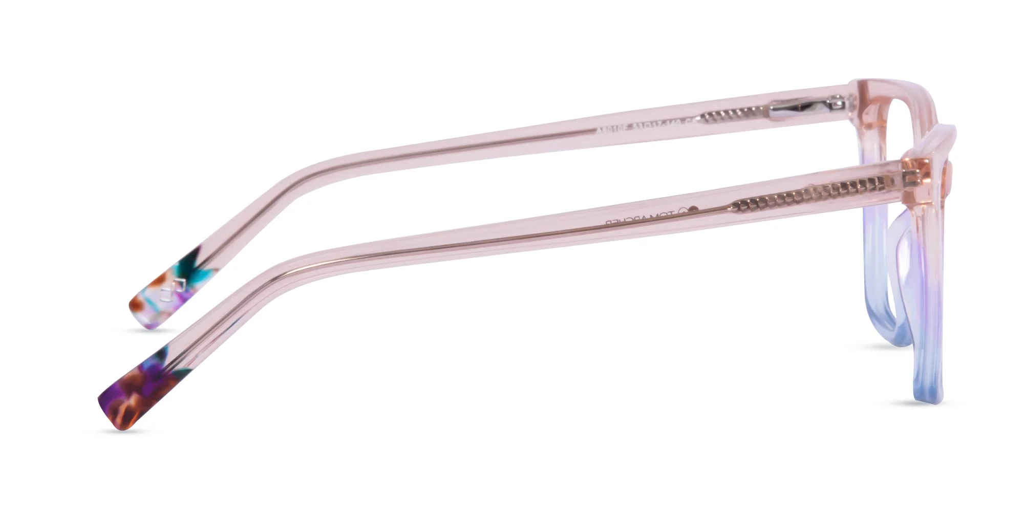 Blue And Rose Gold Square Glasses-4