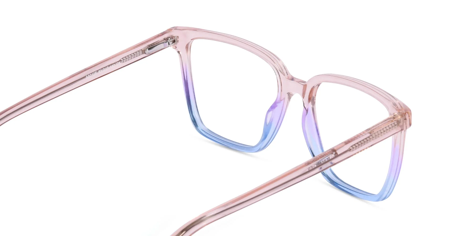 Blue And Rose Gold Square Glasses-5