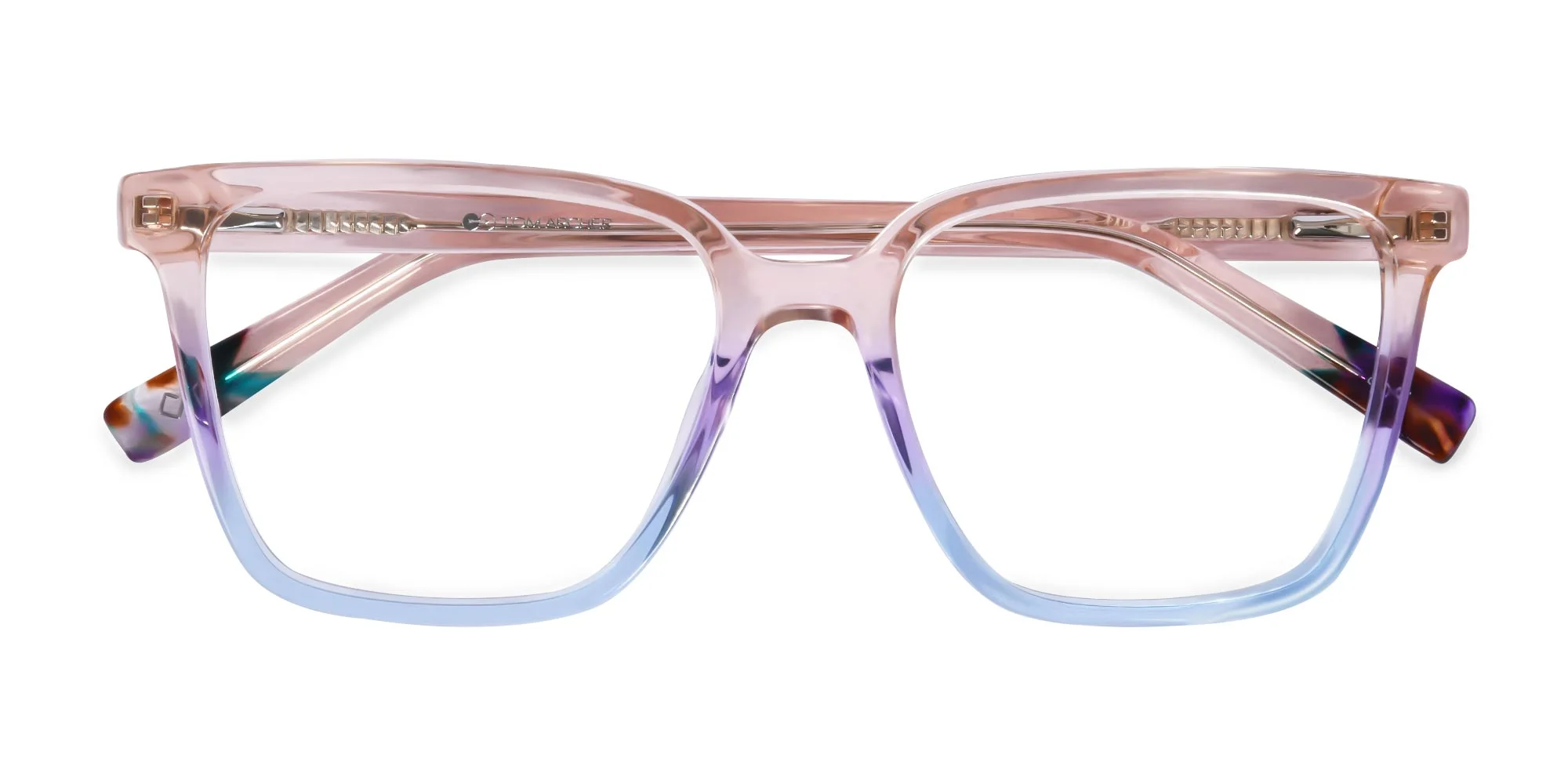 Blue And Rose Gold Square Glasses-6