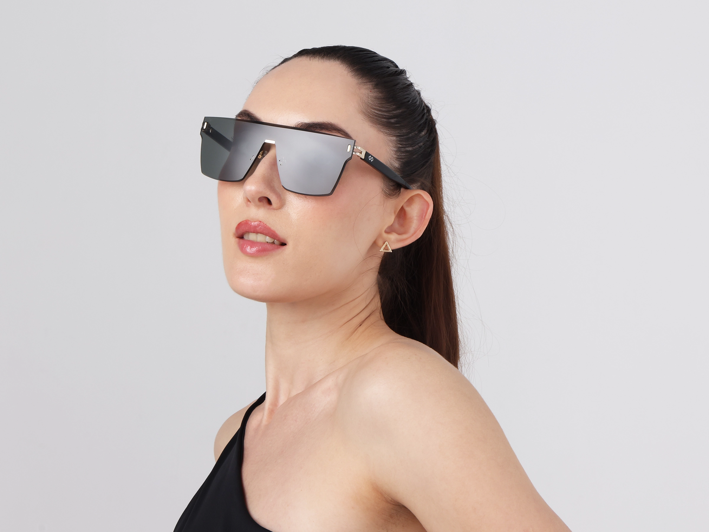 Square Solid Greenish Grey Tint Sunglasses