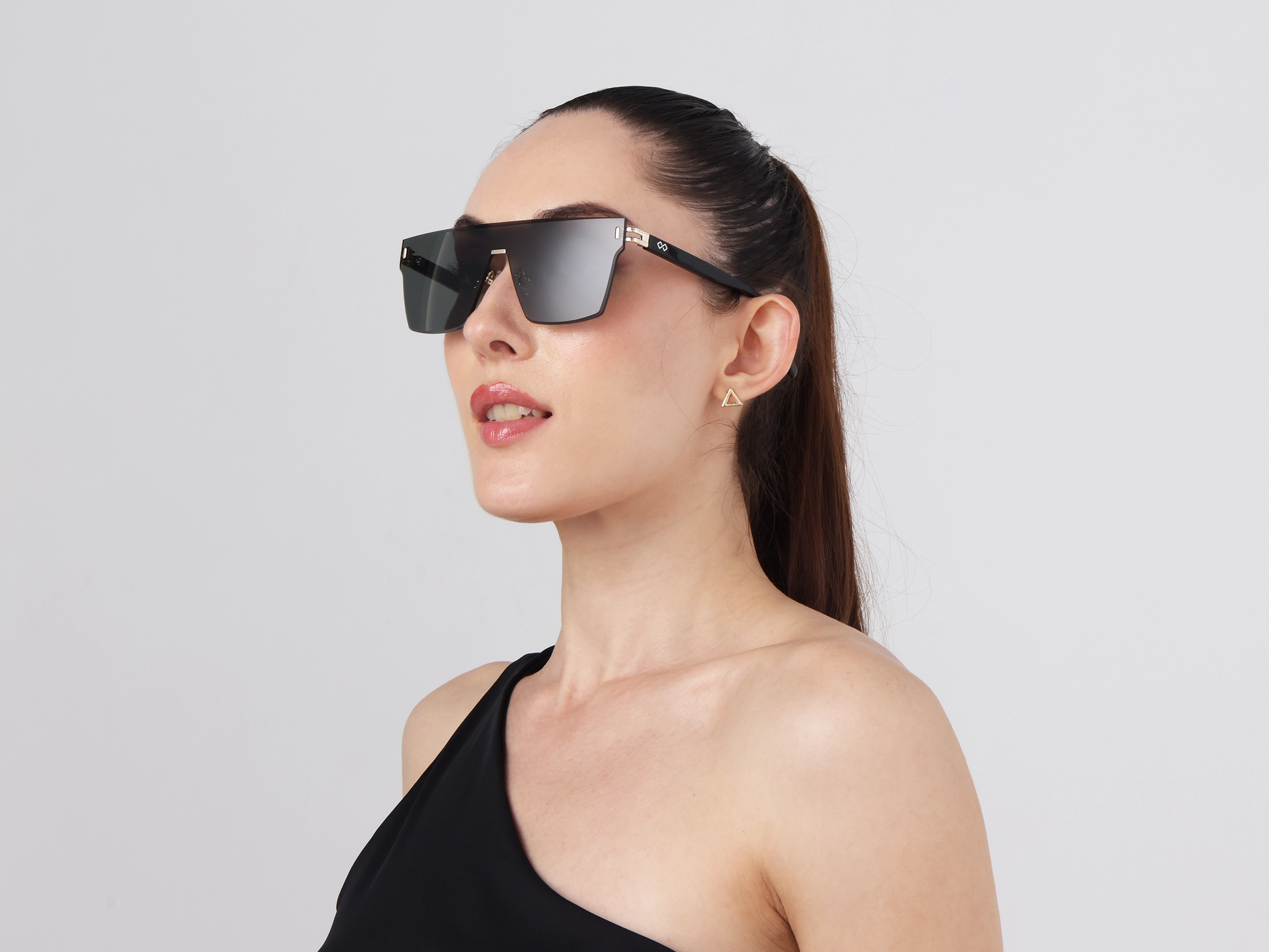 Square Solid Greenish Grey Tint Sunglasses