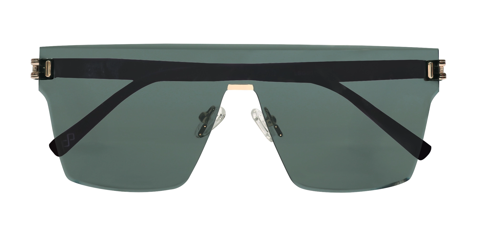 Square Solid Greenish Grey Tint Sunglasses -6