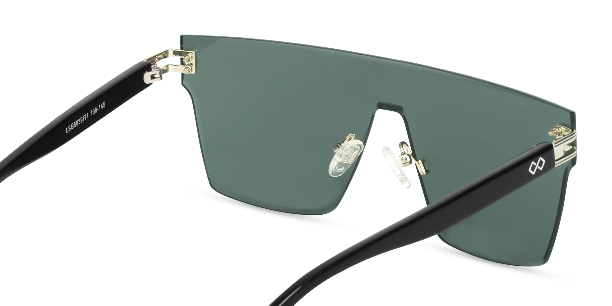 Square Solid Greenish Grey Tint Sunglasses -5