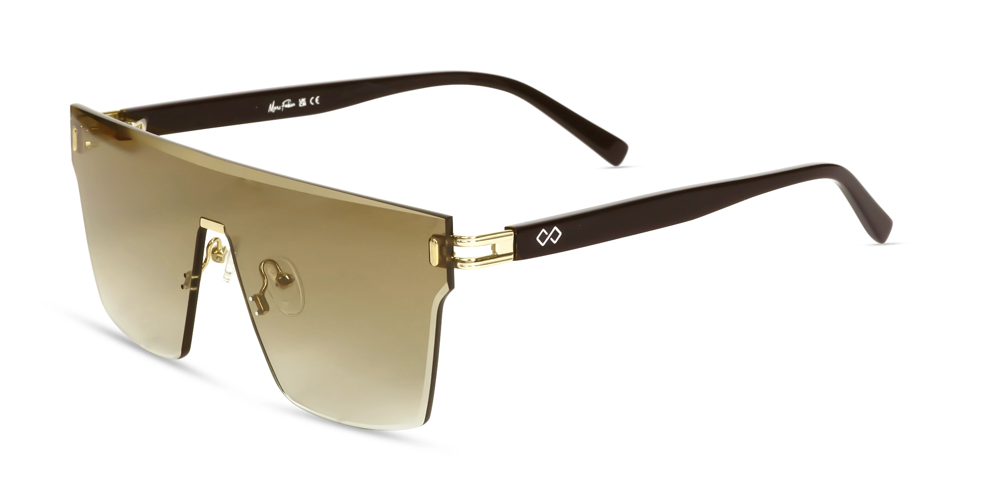 Square Brown Gradient Tint Sunglasses-3