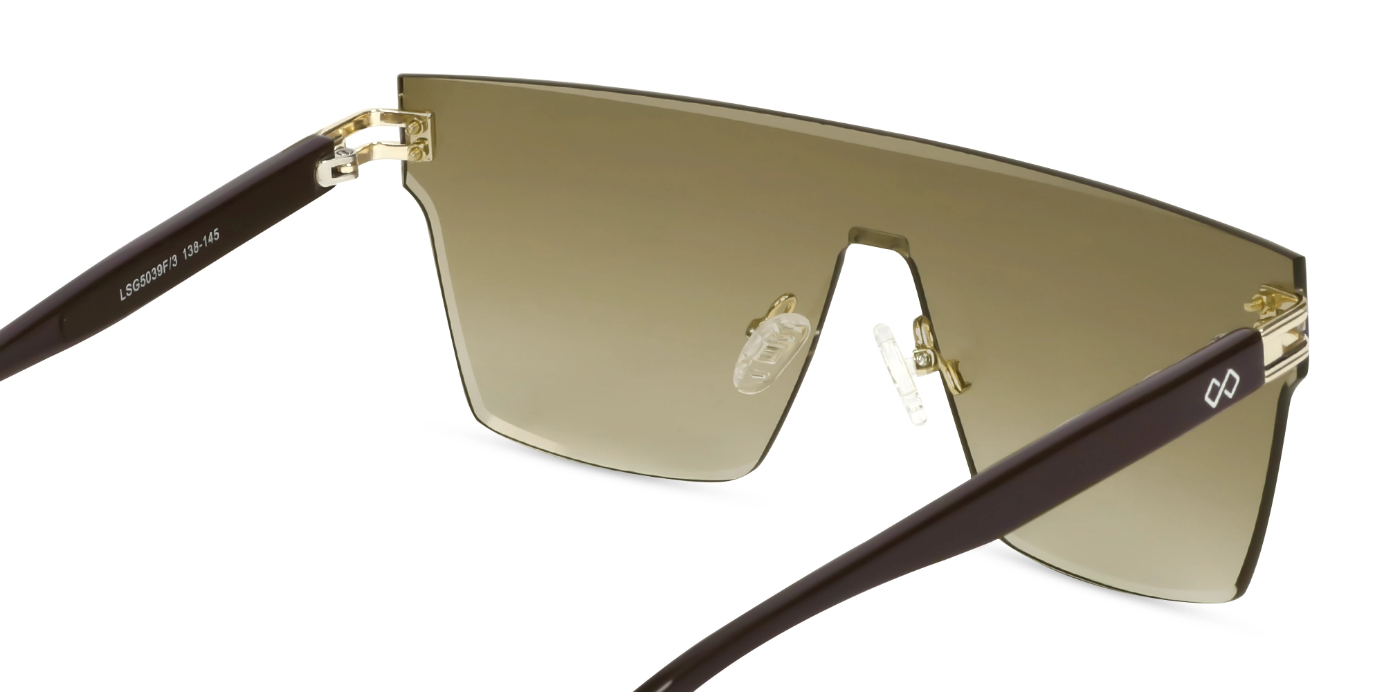 Square Brown Gradient Tint Sunglasses-5