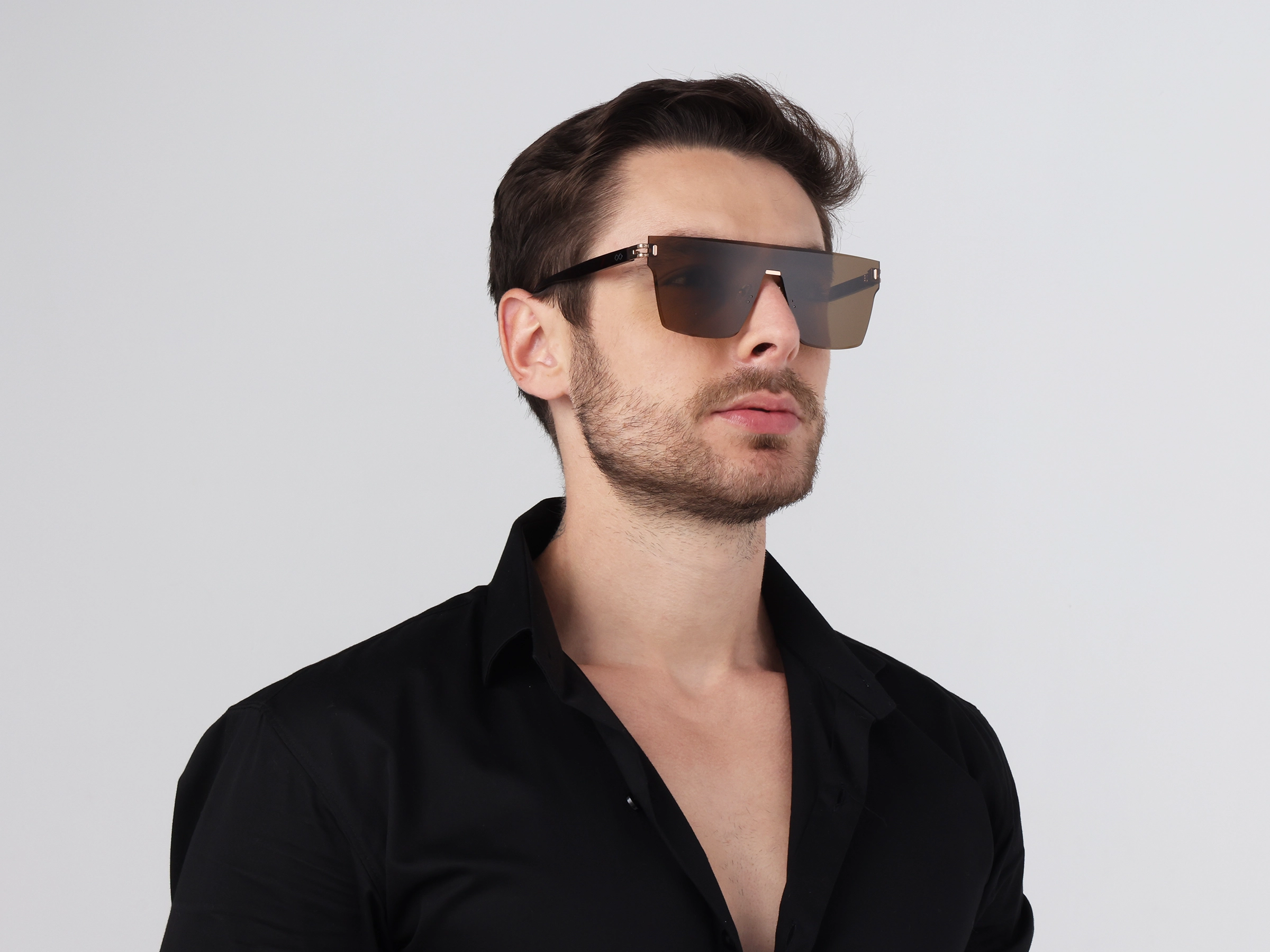 Gold & Brown Square Frame Sunglasses