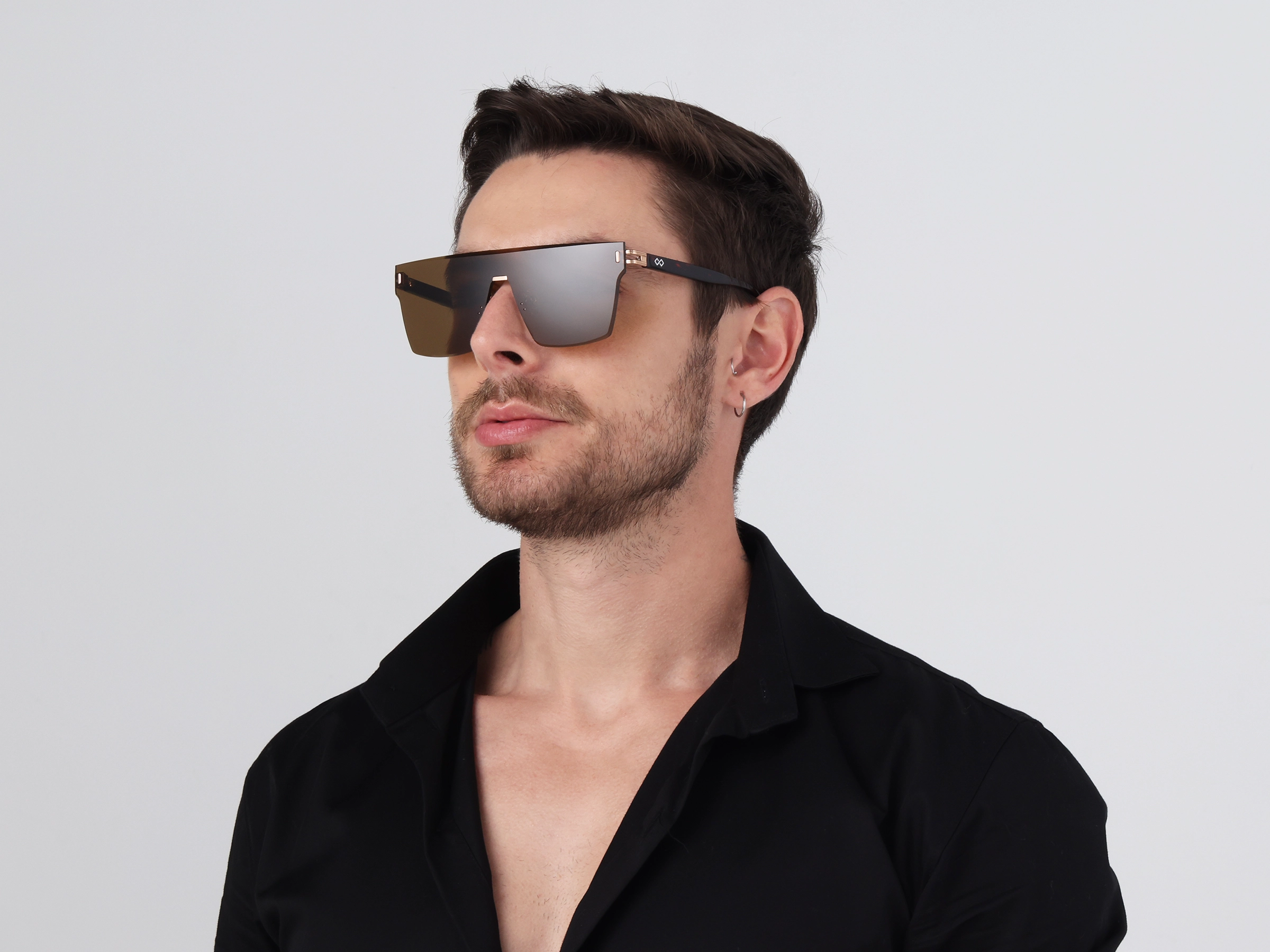 Gold & Brown Square Frame Sunglasses