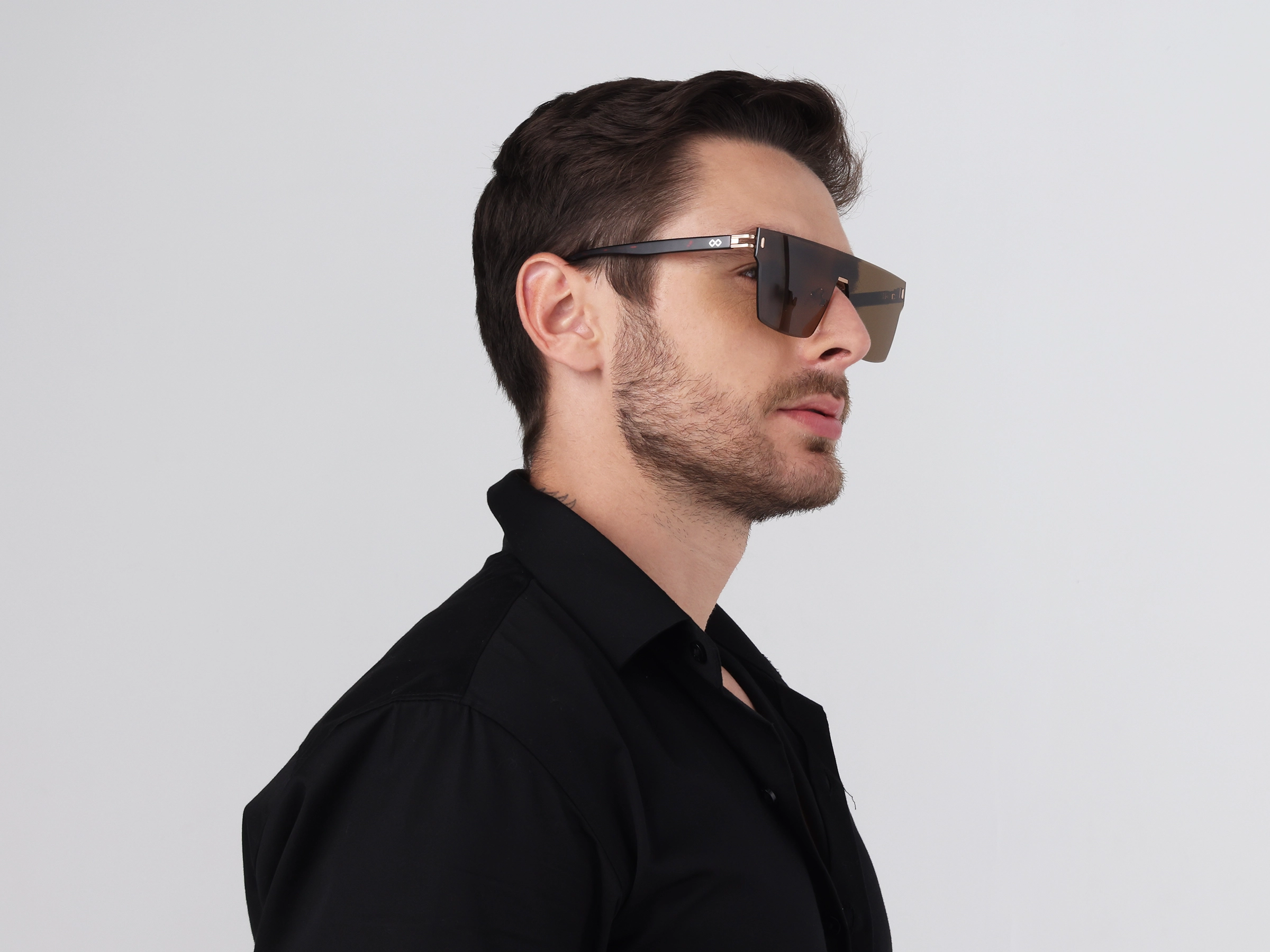 Gold & Brown Square Frame Sunglasses