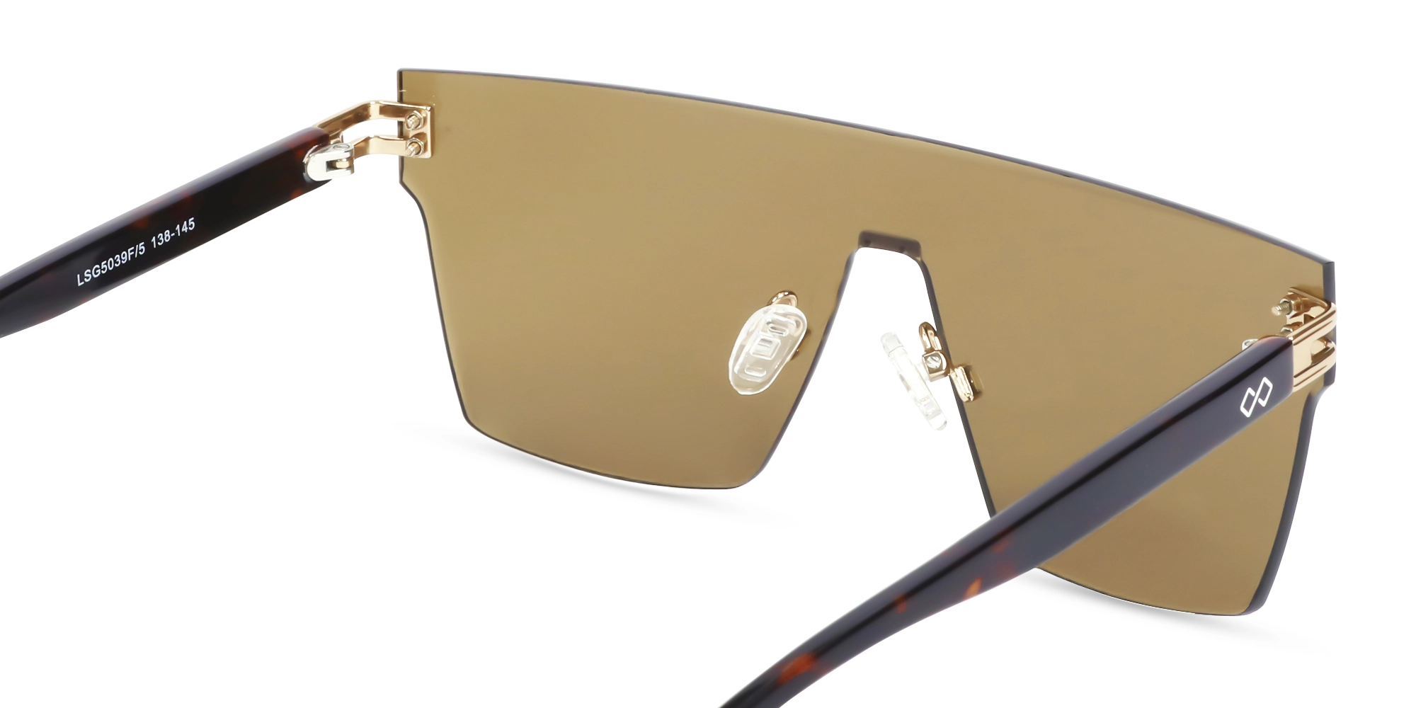 Gold & Brown Square Frame Sunglasses-5