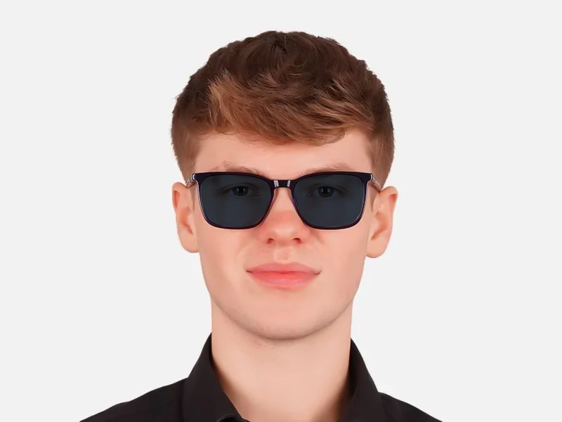 Crystal Grey Rectangular Sunglasses-