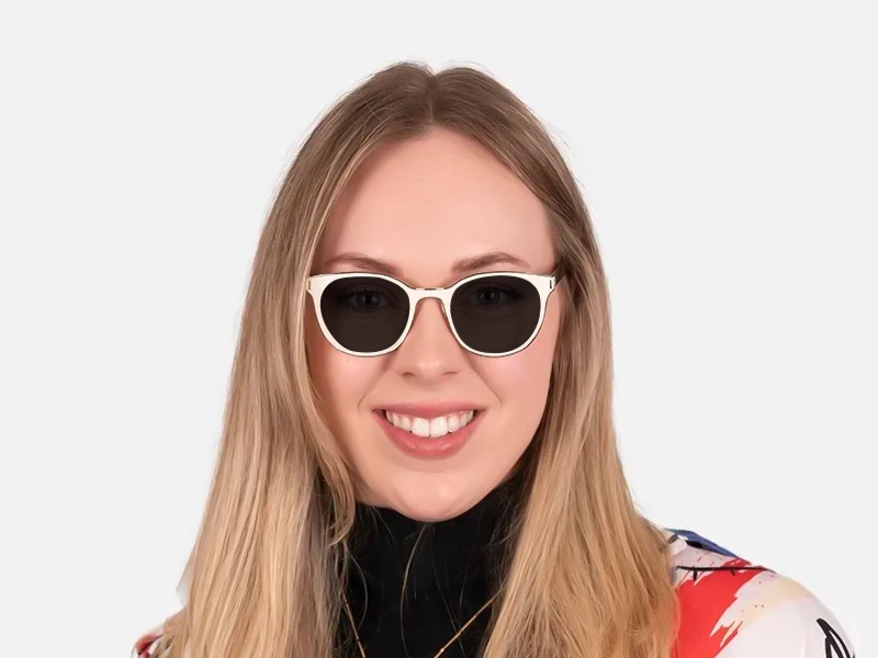 White Round Sunglasses-