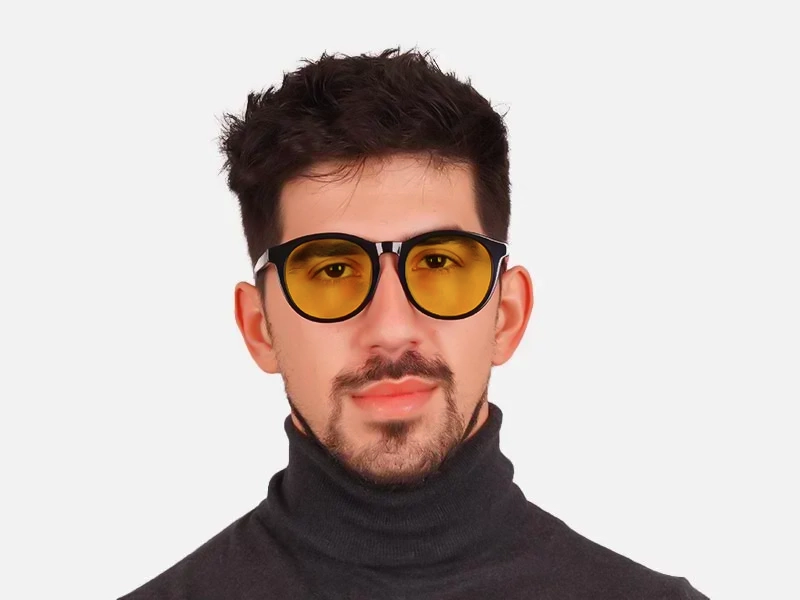 Black Frame Yellow Lens Sunglasses-1