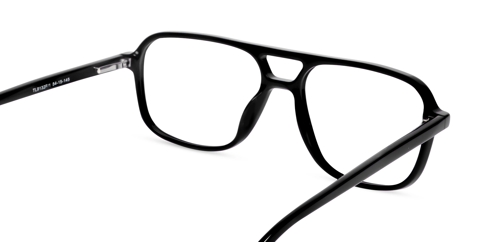 Black Square Pilot Double Bridge Glasses-5