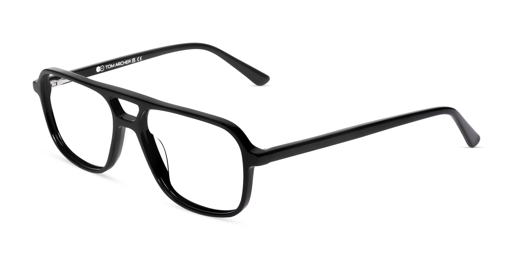 Black Square Pilot Double Bridge Glasses-3