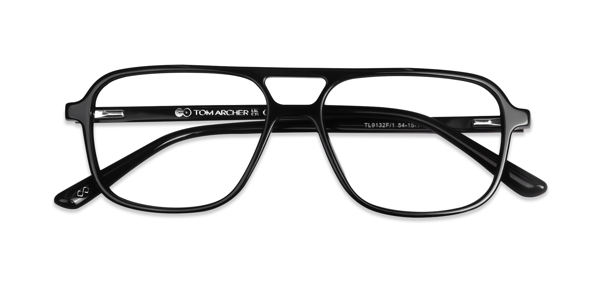 Black Square Pilot Double Bridge Glasses-6