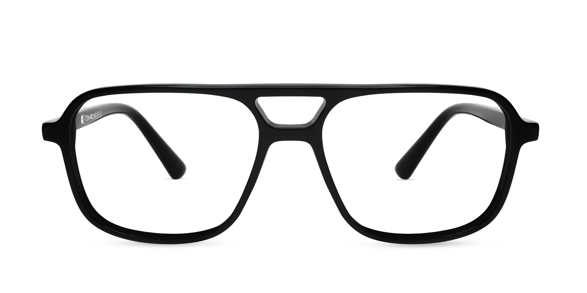 Black Square Pilot Double Bridge Glasses-1