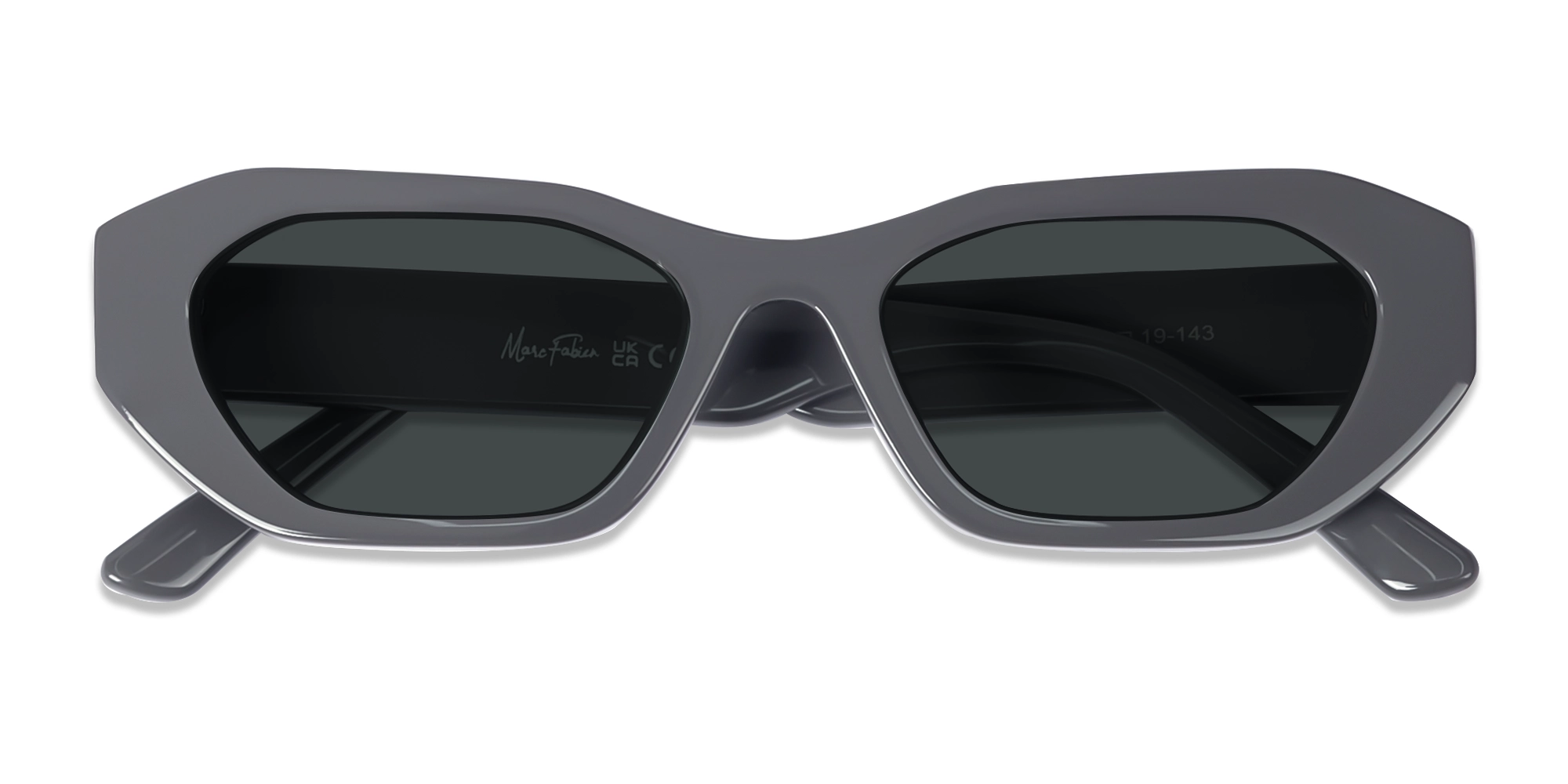 Geometric Sunglasses With Dark Grey Polarised Tint