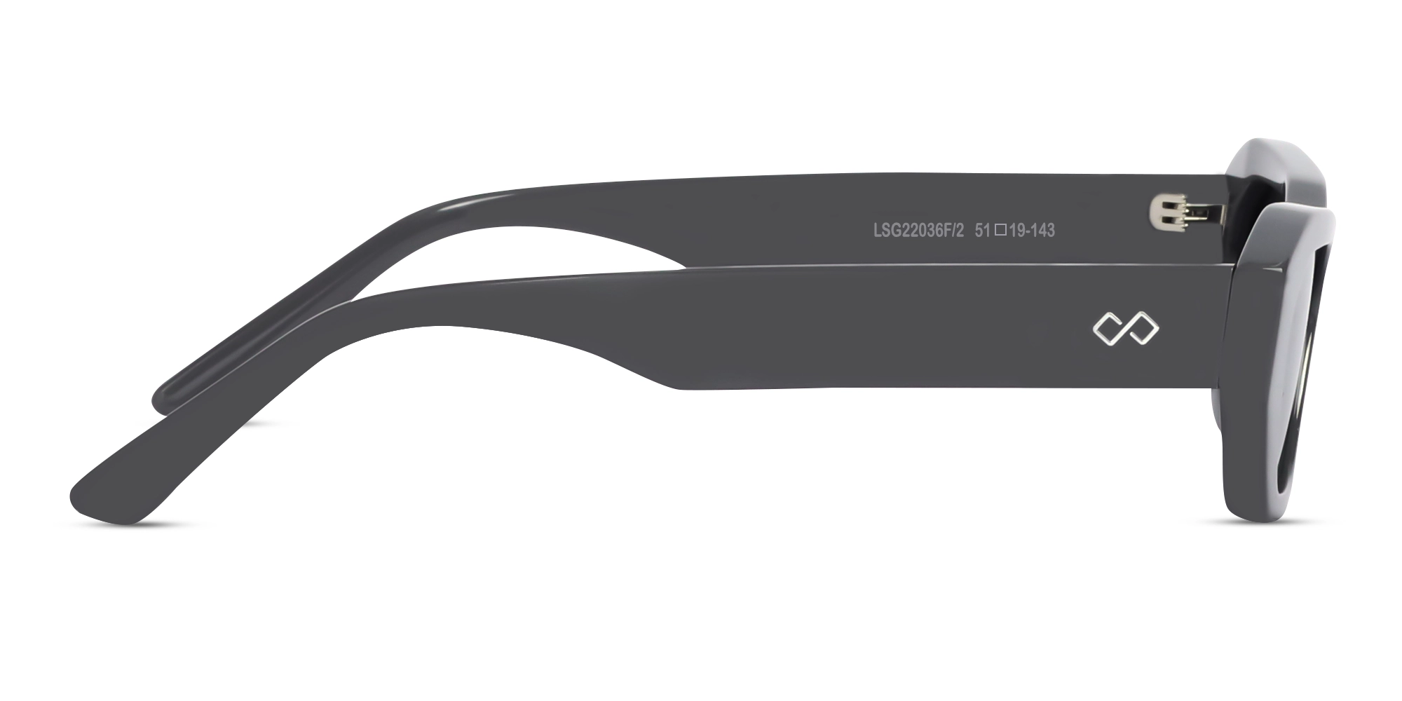 Slate Grey Rectangle Geometric Glasses