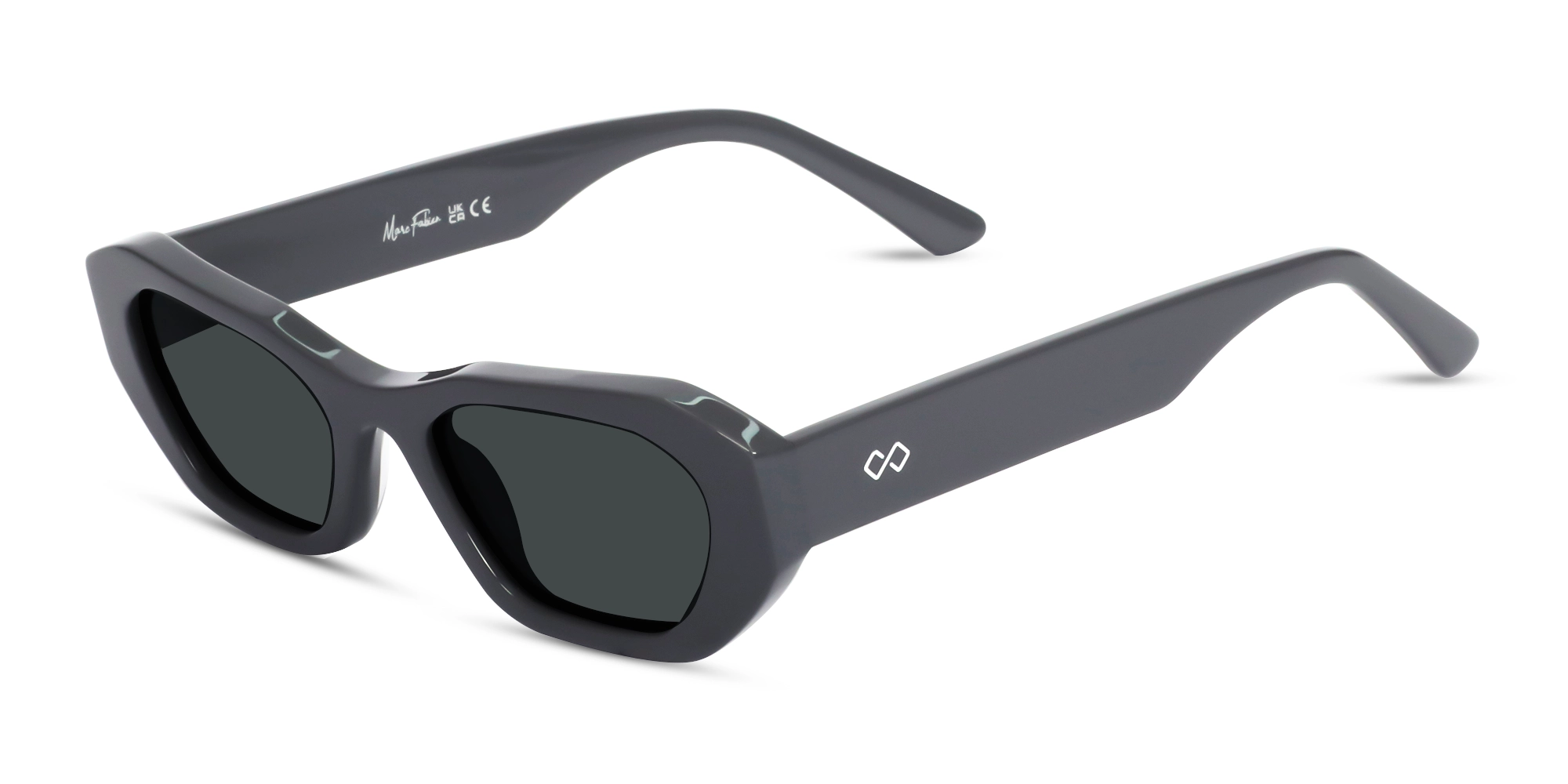 Geometric Sunglasses With Dark Grey Polarised Tint