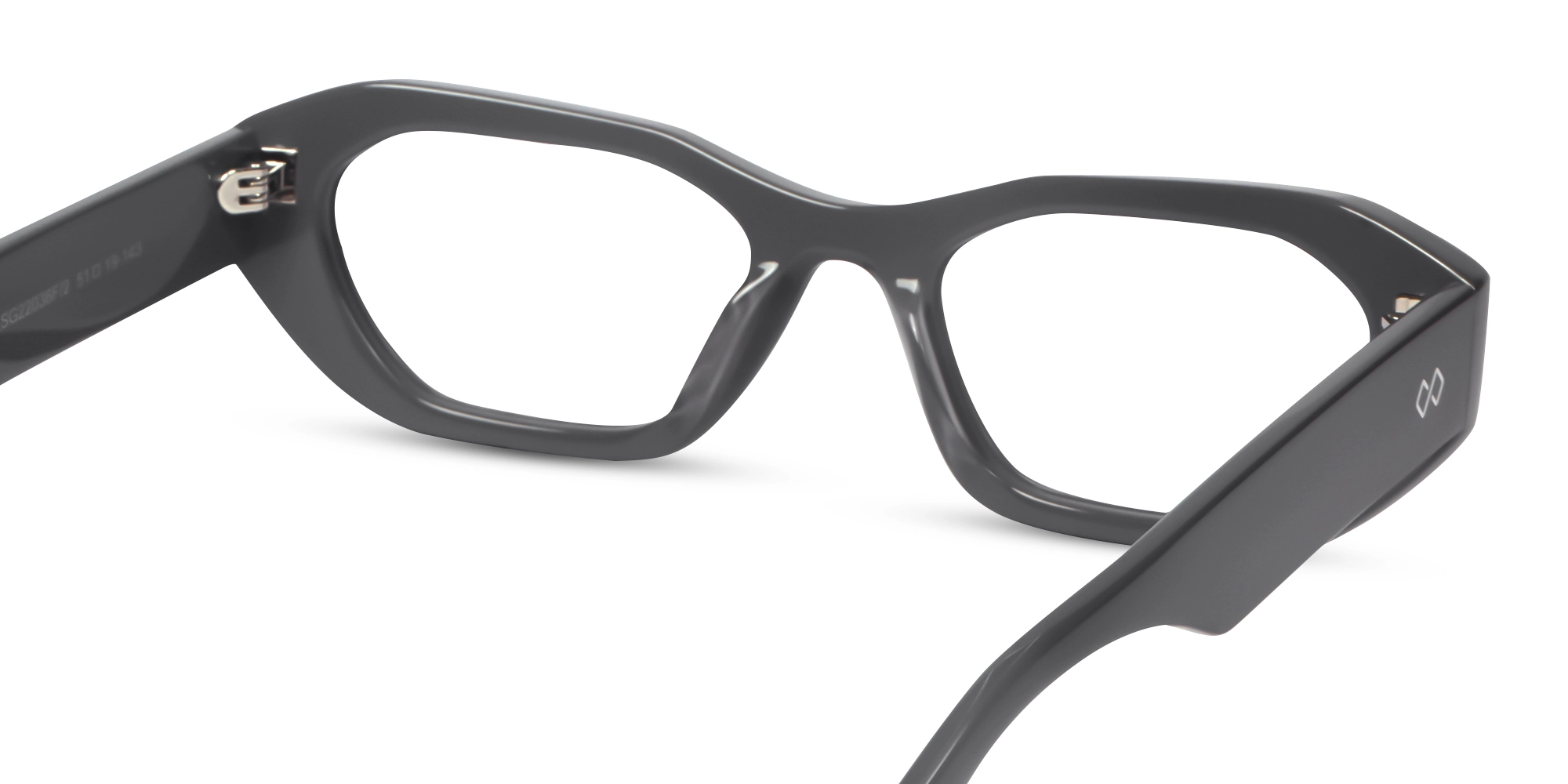 Slate Grey Rectangle Geometric Glasses