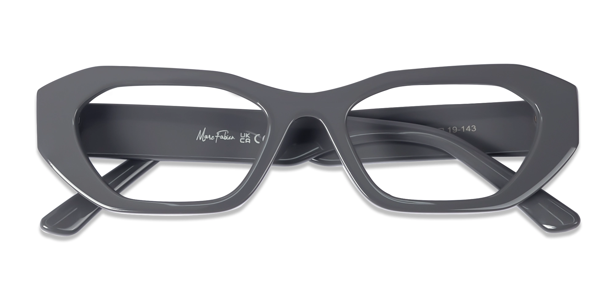 Slate Grey Rectangle Geometric Glasses