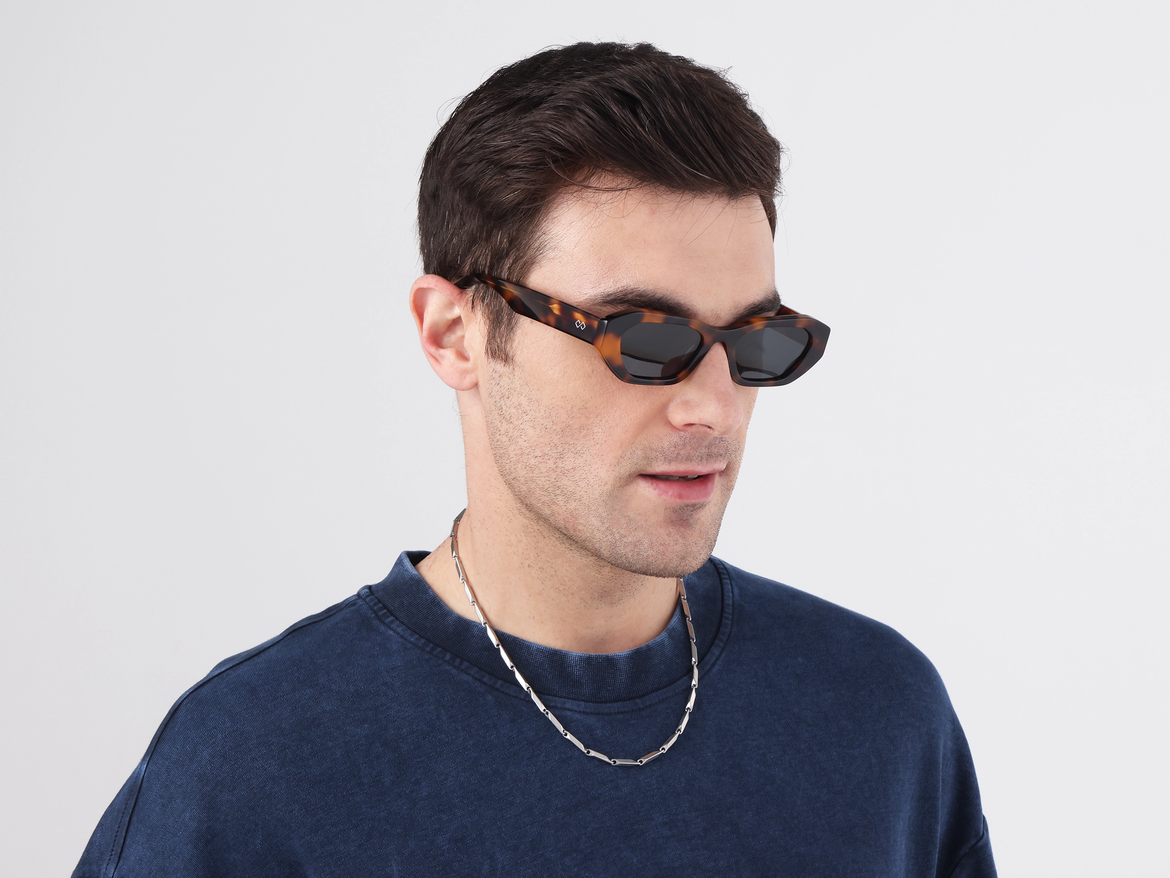 Rectangle Geometric Dark Grey Tint Sunglasses