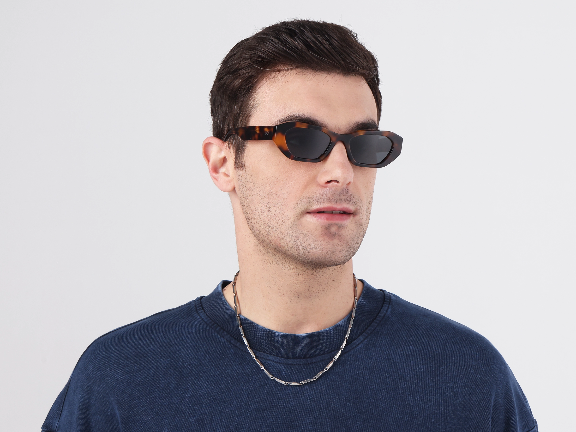 Rectangle Geometric Dark Grey Tint Sunglasses