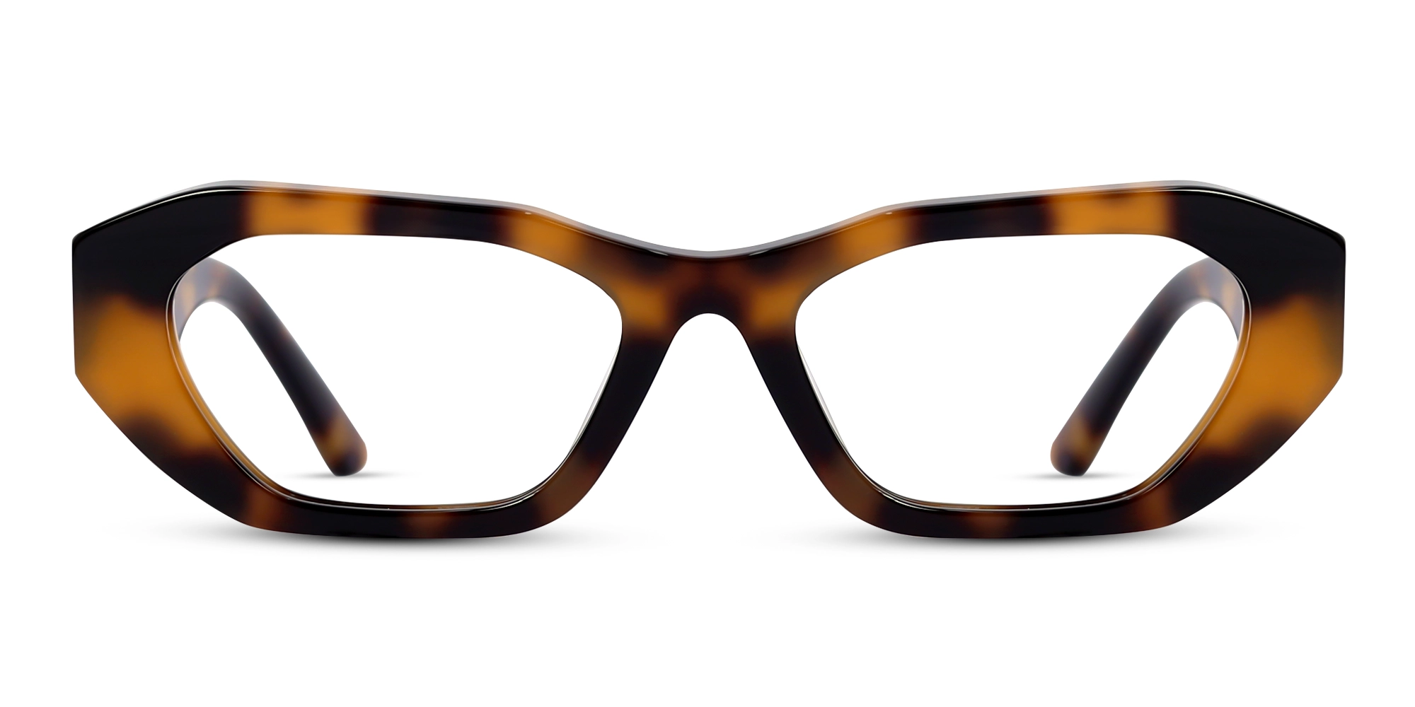 Honey Tortoise Rectangle Geometric Glasses