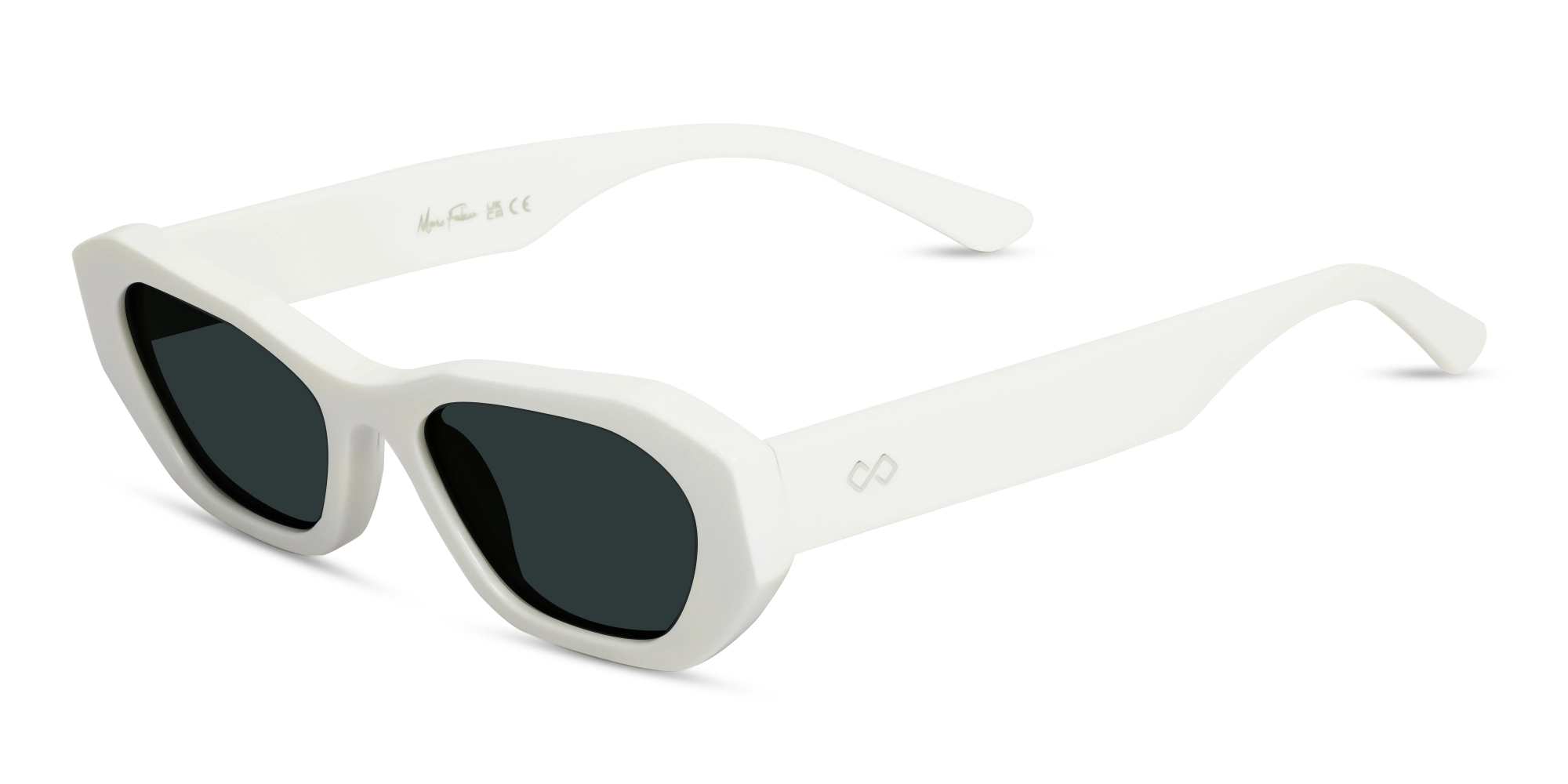 Rectangle Geometric Grey Tint Polarised Sunglasses