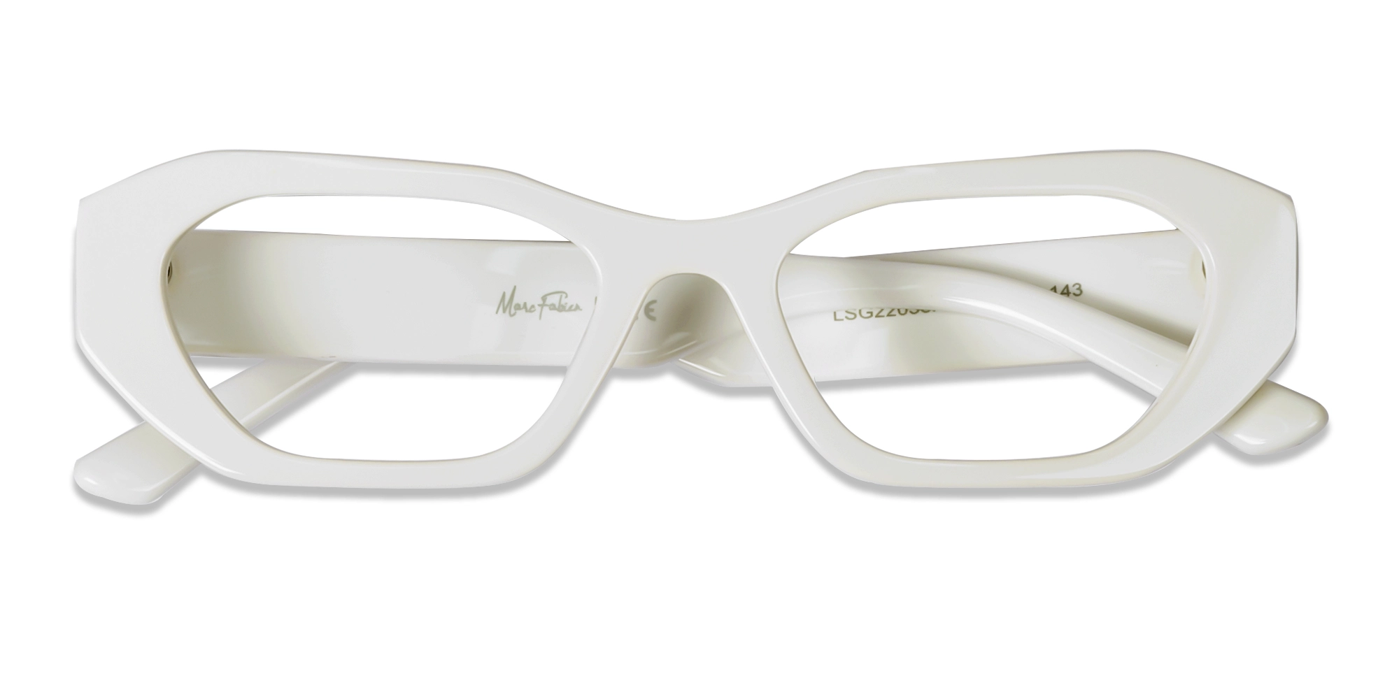 White Rectangle Geometric Glasses