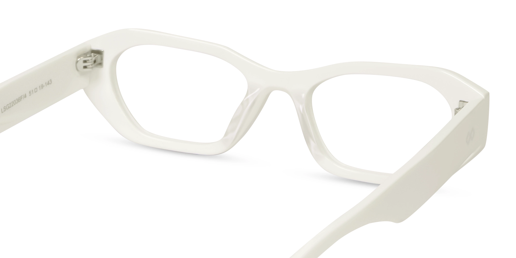White Rectangle Geometric Glasses