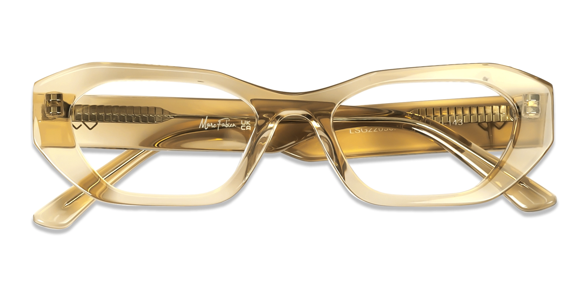 Water Gold Full-Rim Rectangle Geometric Glasses