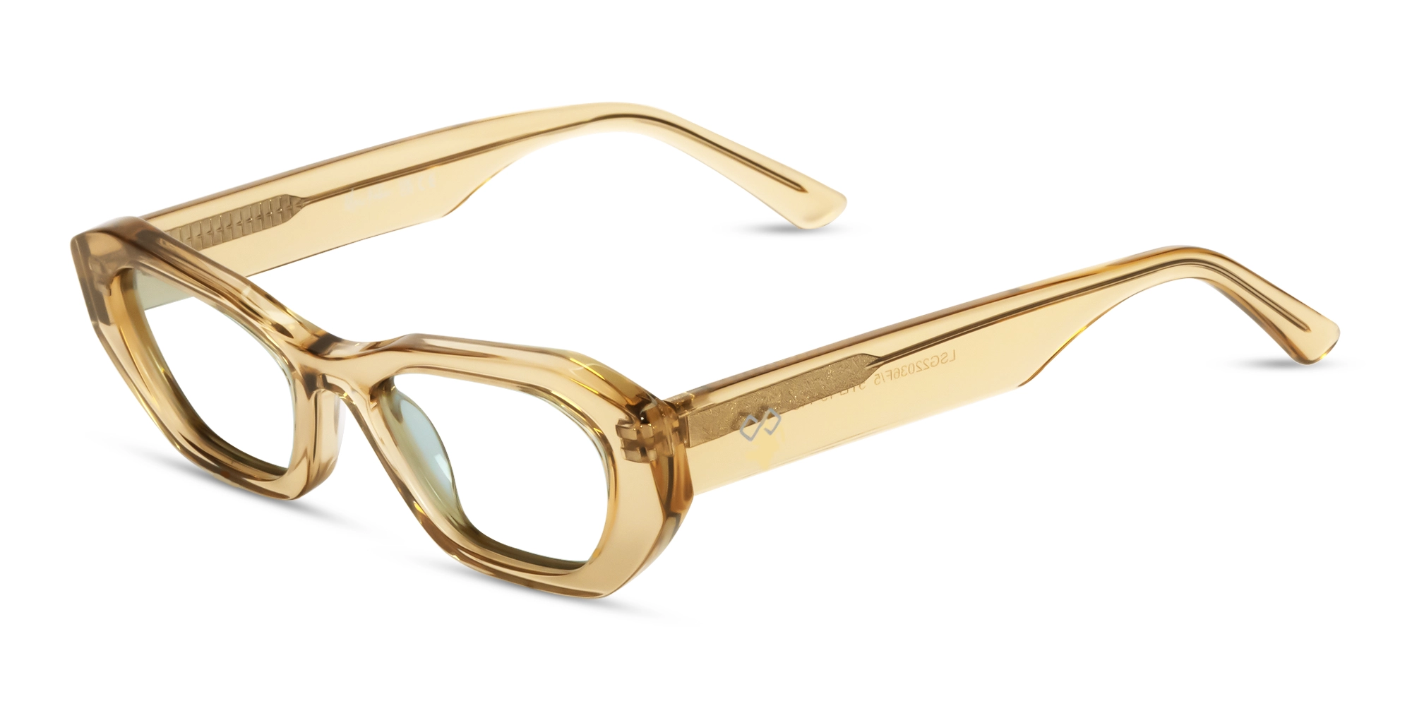 Water Gold Full-Rim Rectangle Geometric Glasses