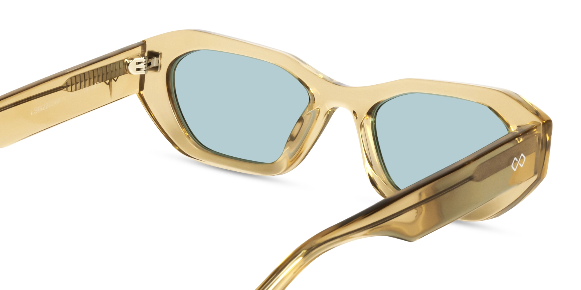 Geometric Full-Rim Blue Tint Sunglasses