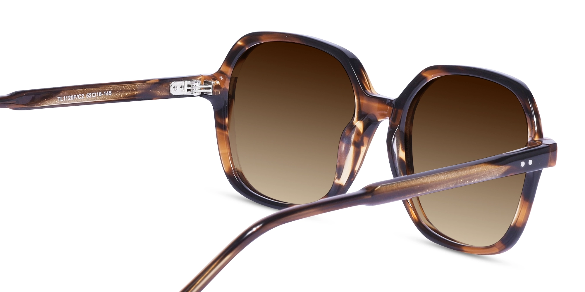 Brown Gradient Tinted Square Full-Rim Sunglasses