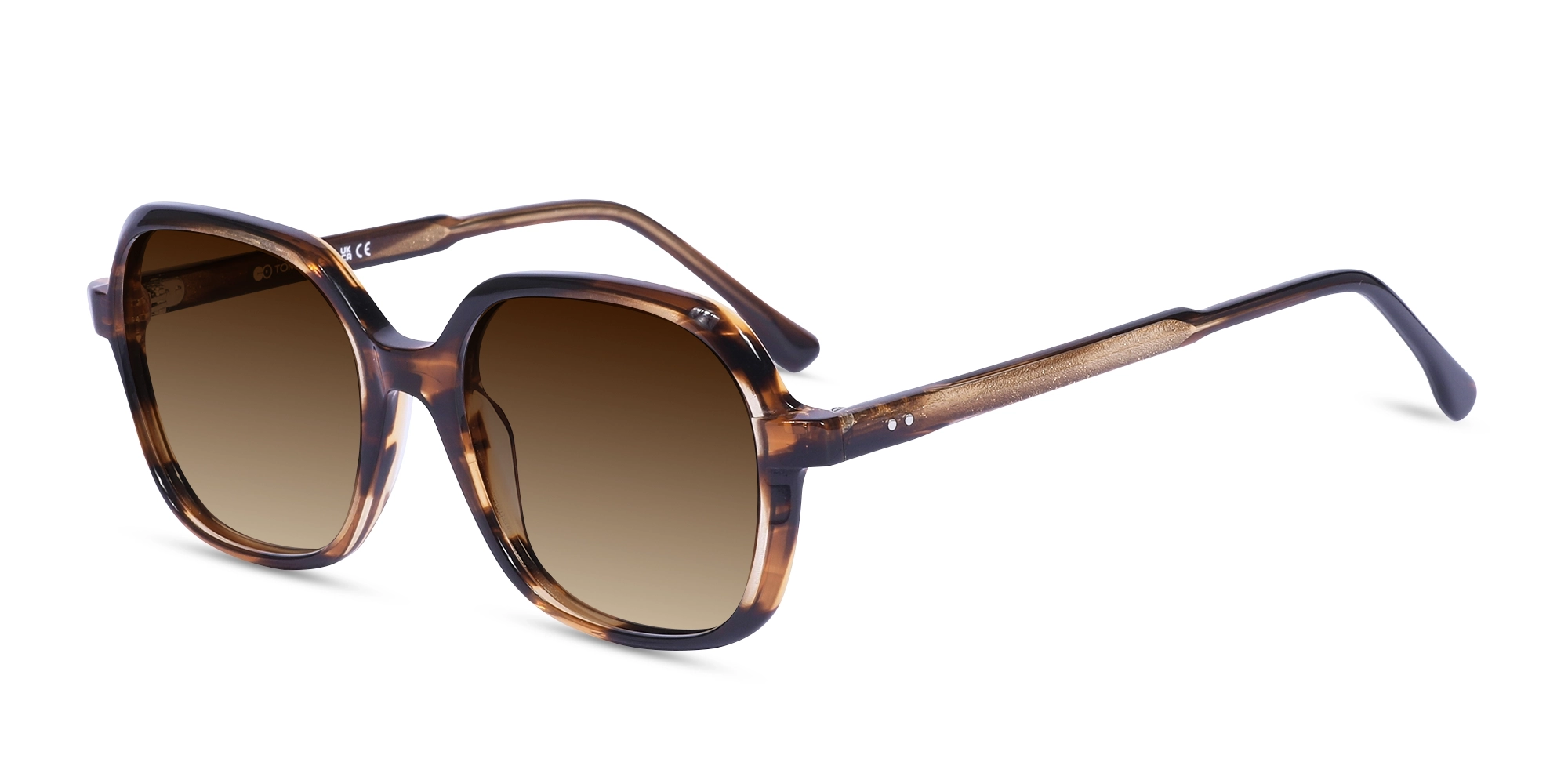 Brown Gradient Tinted Square Full-Rim Sunglasses