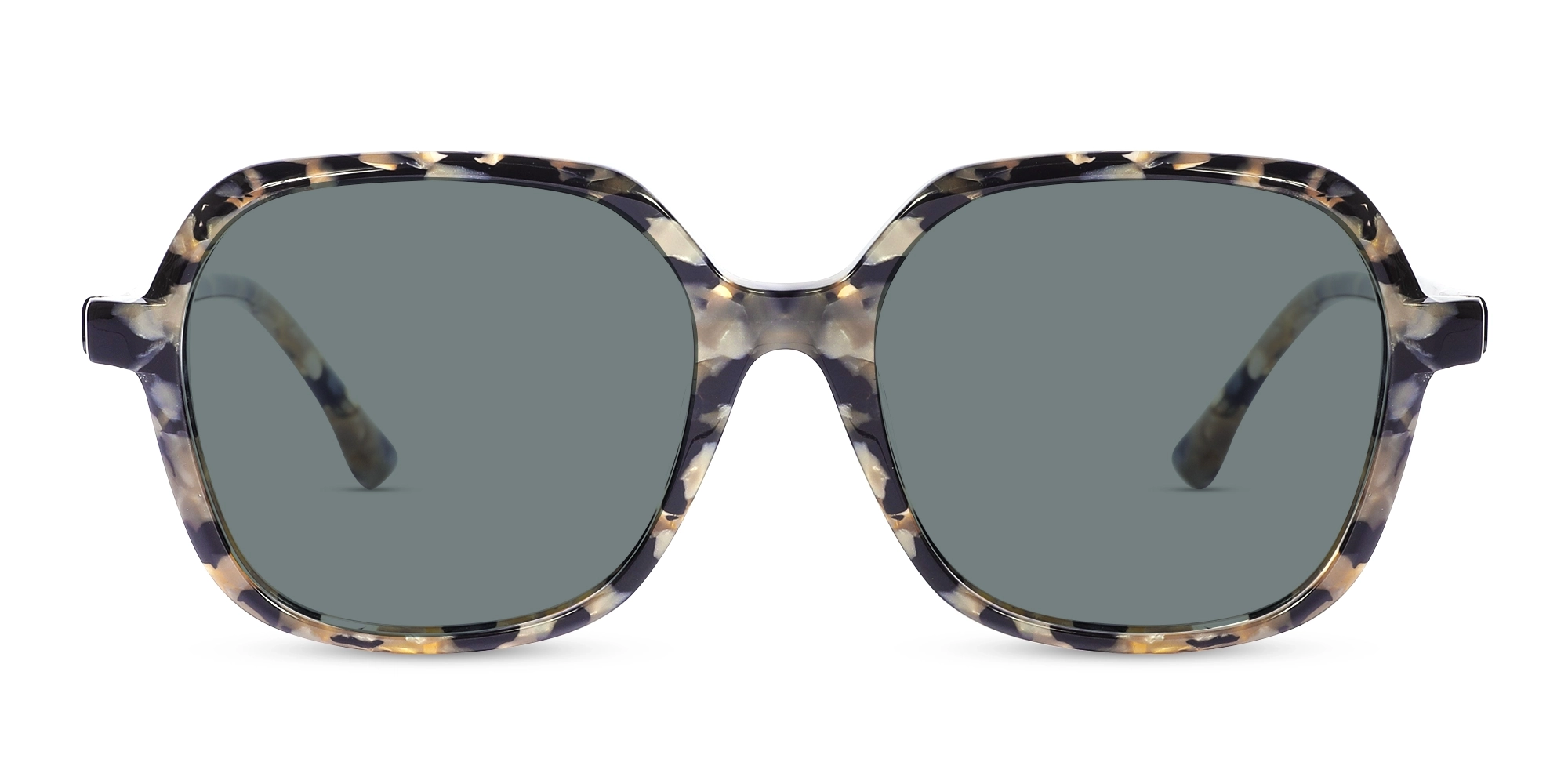 Dark Grey Tinted Square Full Rim Sunglasses