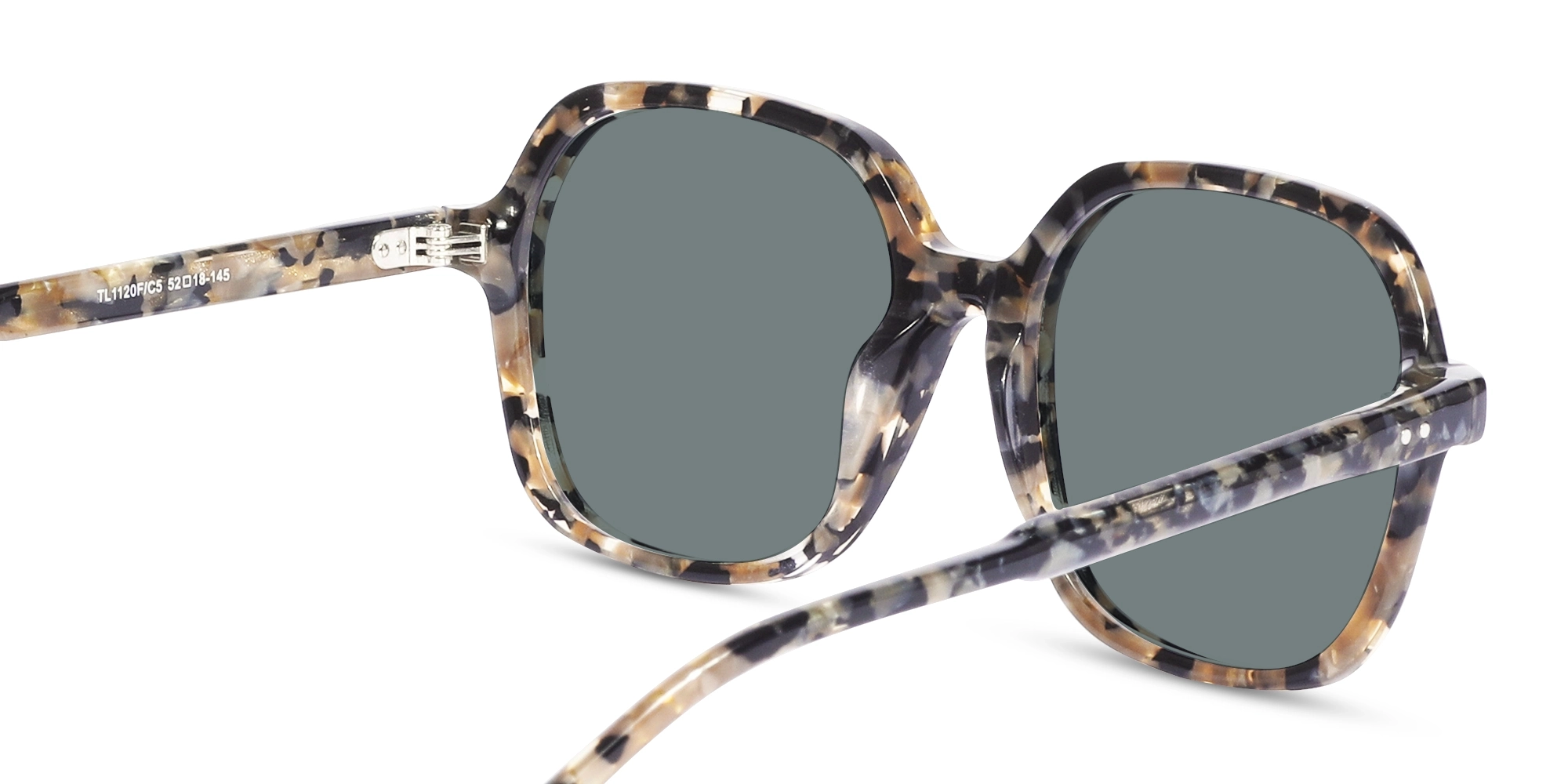 Dark Grey Tinted Square Full Rim Sunglasses