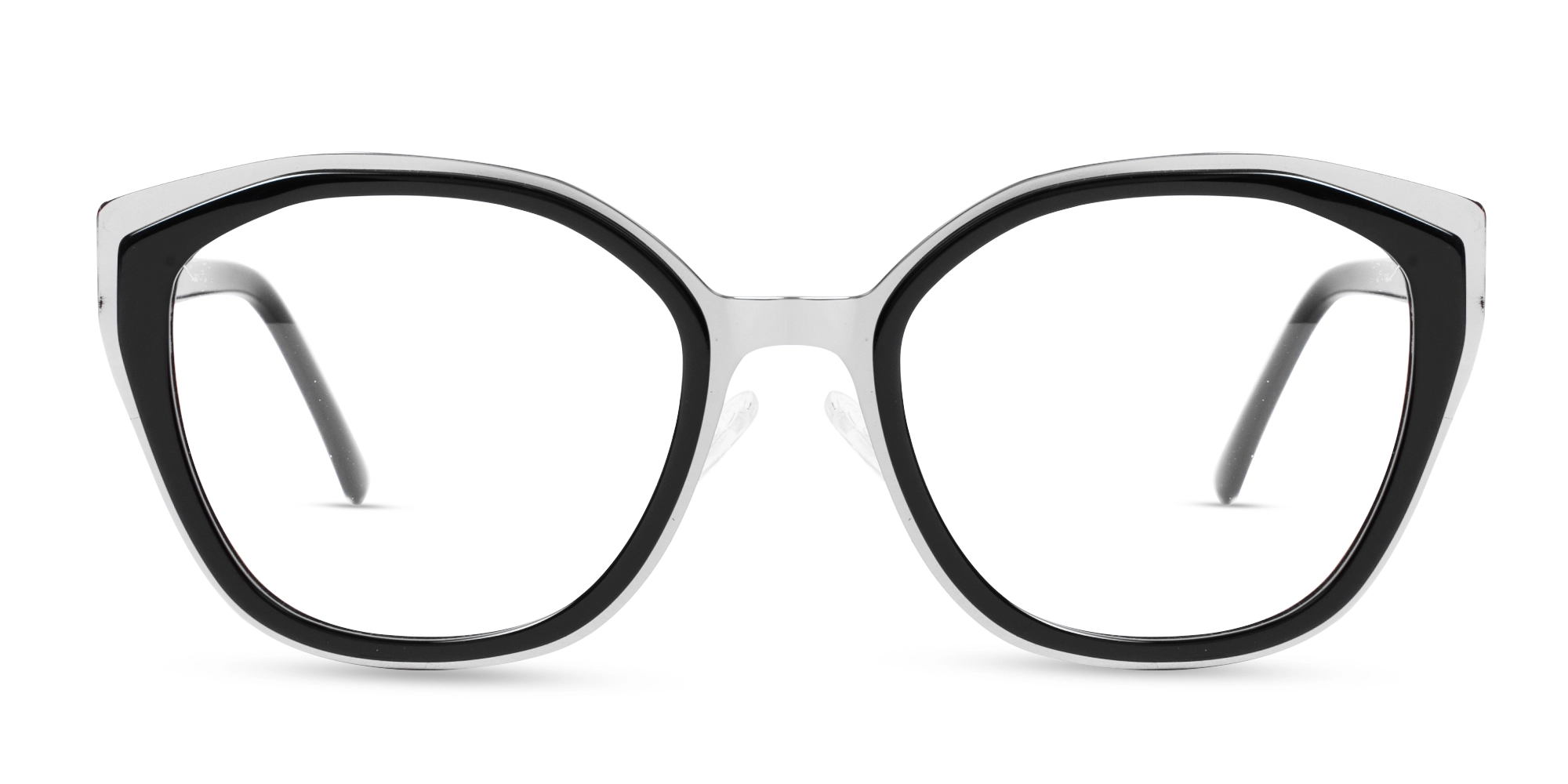 Black & Silver Cat-eye Glasses-1 Black & Silver Cat-eye Glasses-1