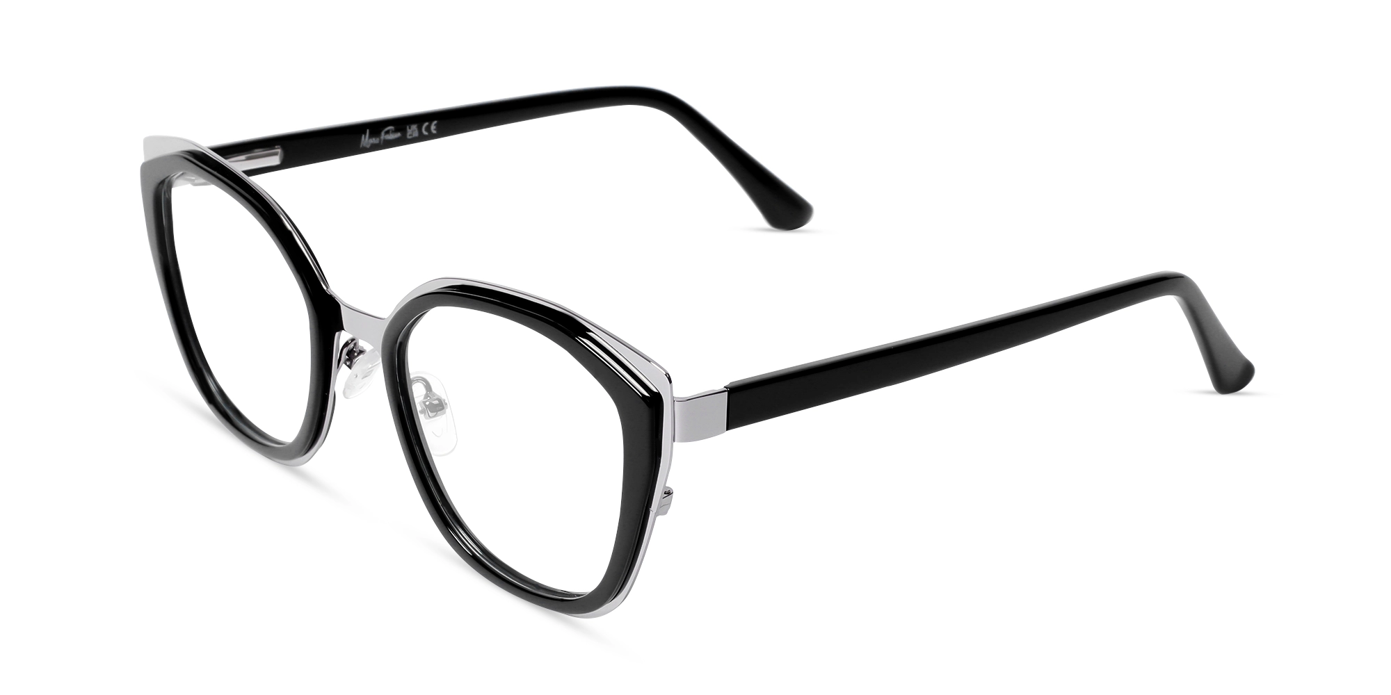 Black & Silver Cat-eye Glasses-3 Black & Silver Cat-eye Glasses-3