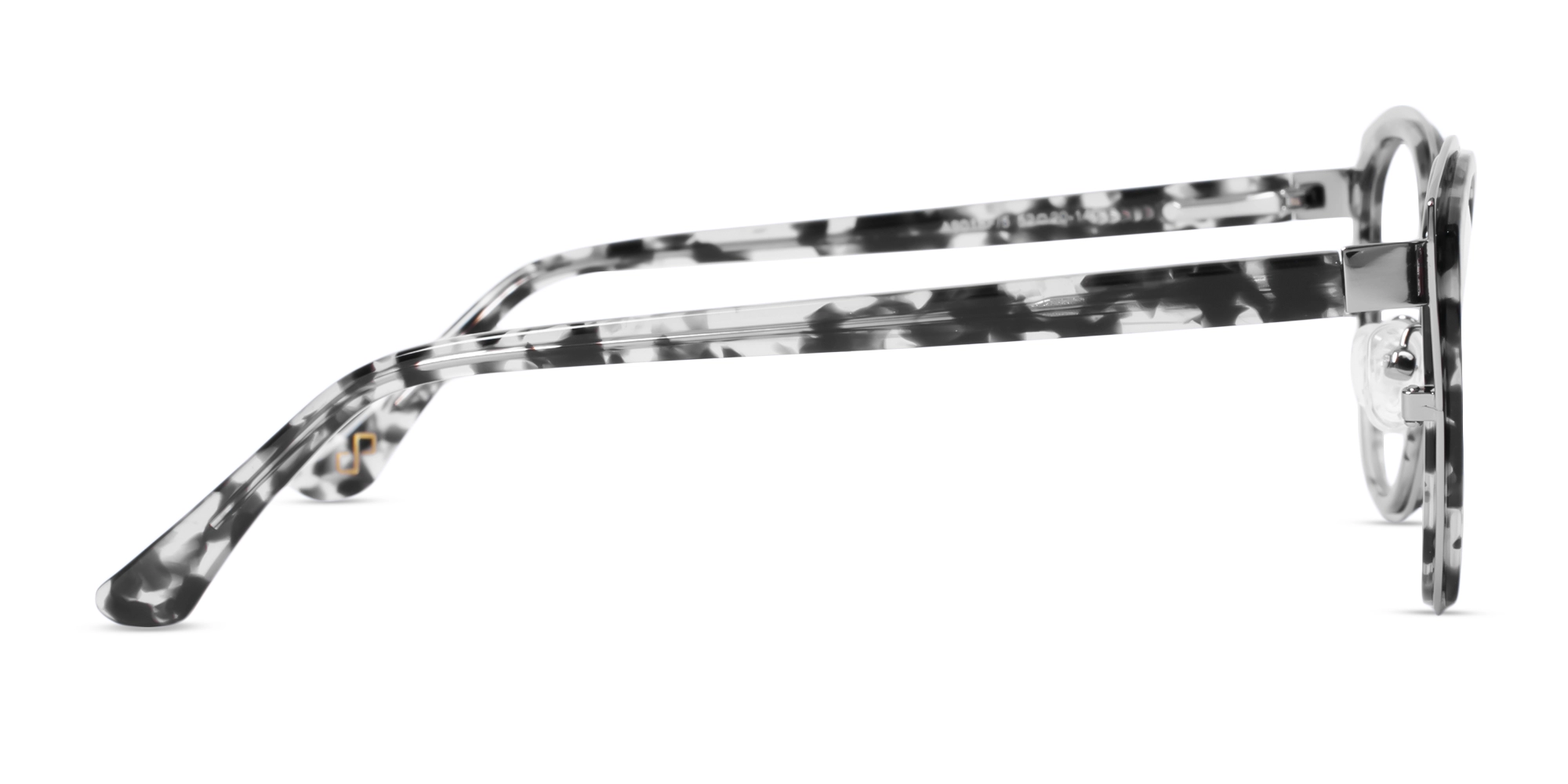 Silver & Grey Tortoise Cat-eye Glasses-4