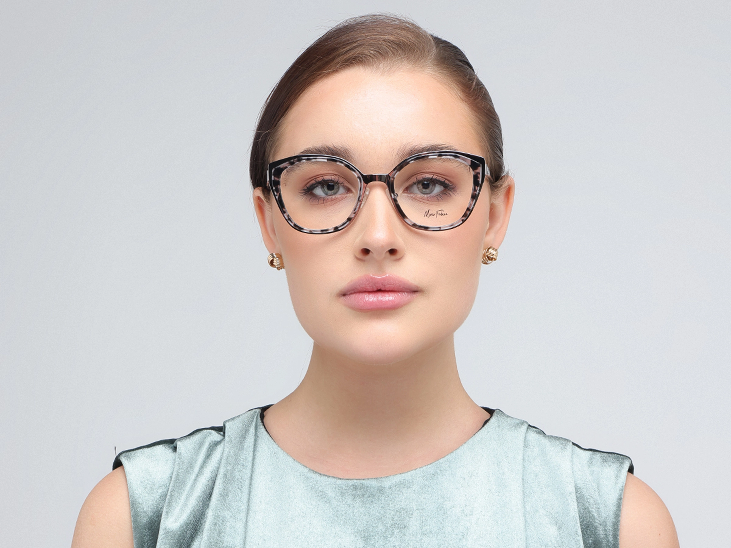 Silver & Grey Tortoise Cat-eye Glasses-11