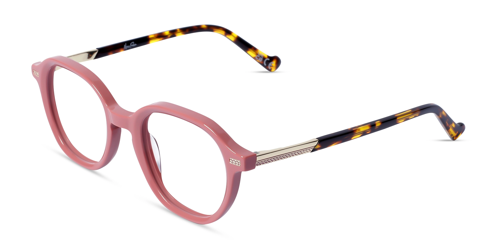 Salmon Pink Oval Acetate Glasses Salmon Pink Oval Acetate Glasses