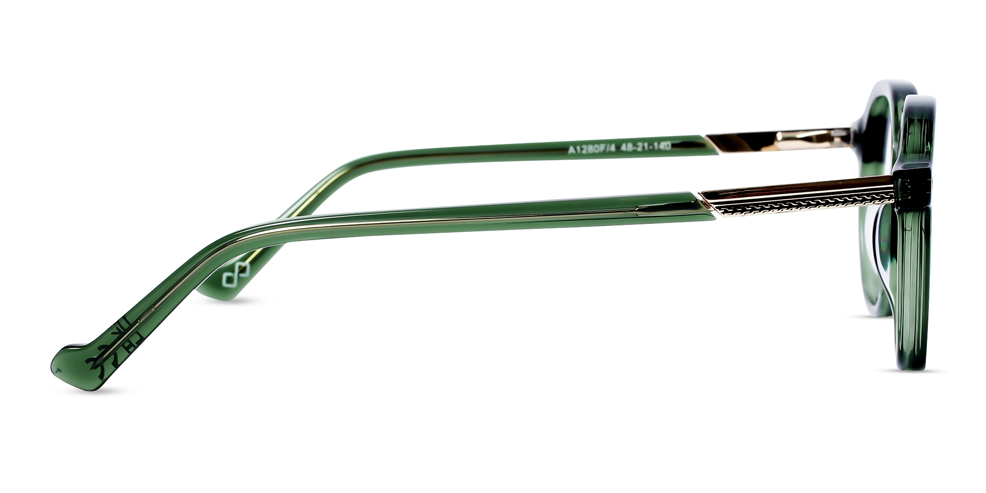 Crystal Fern Green Oval Full-Rim Glasses