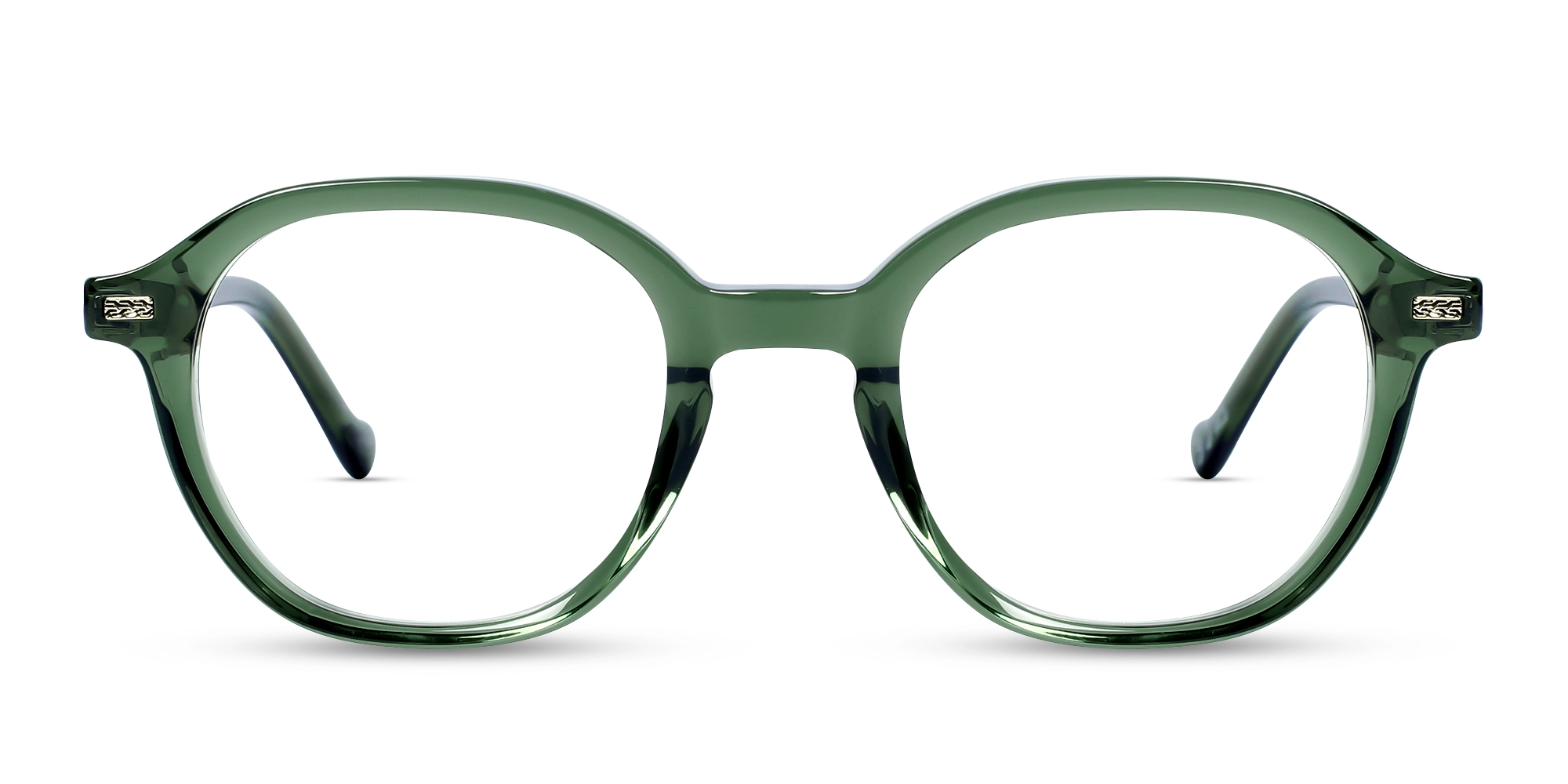 Crystal Fern Green Oval Full-Rim Glasses