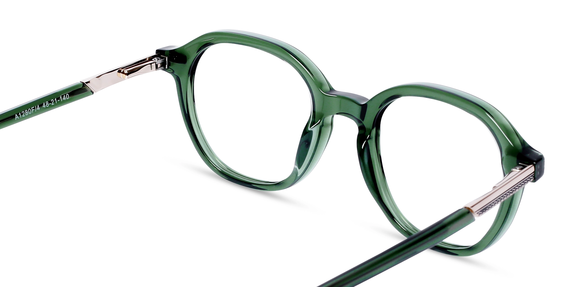 Crystal Fern Green Oval Full-Rim Glasses