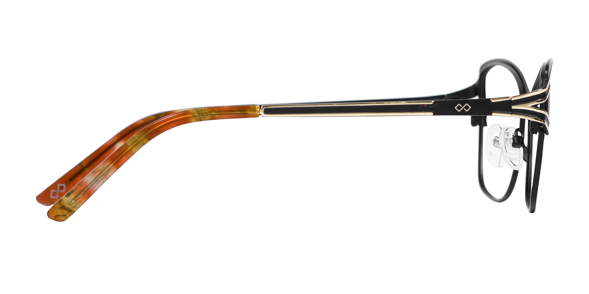 Champagne Gold & Black Butterfly Glasses-4