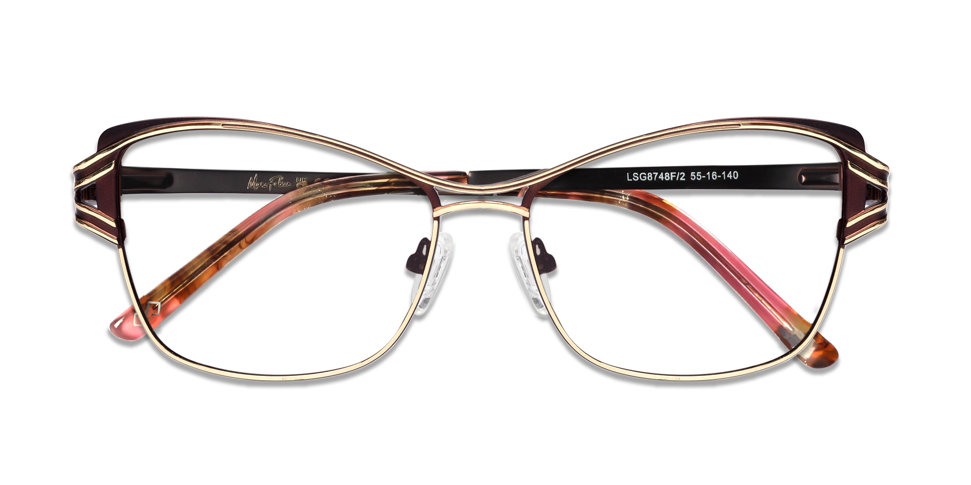 Champagne Gold & Brown Butterfly Glasses-6