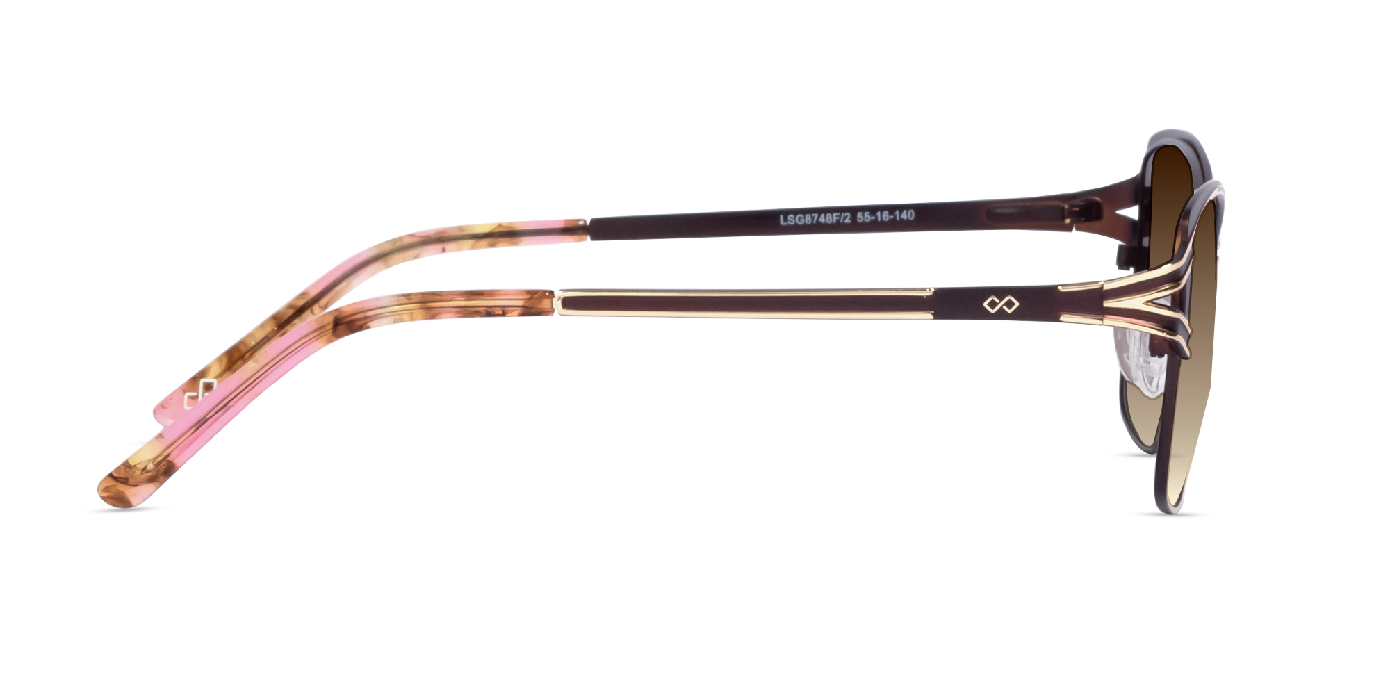 Champagne Gold & Brown Butterfly Sunglasses | Specscart-4