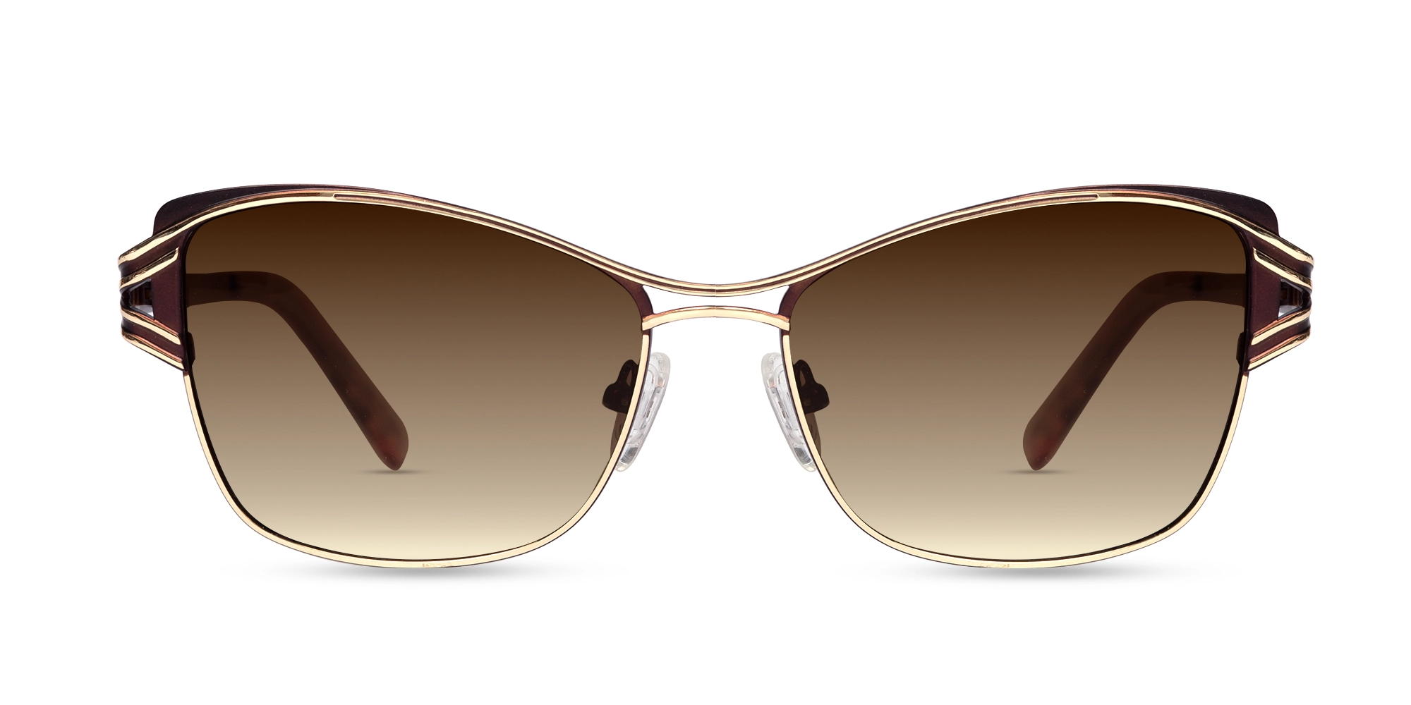 Champagne Gold & Brown Butterfly Sunglasses | Specscart-1 Champagne Gold & Brown Butterfly Sunglasses | Specscart-1